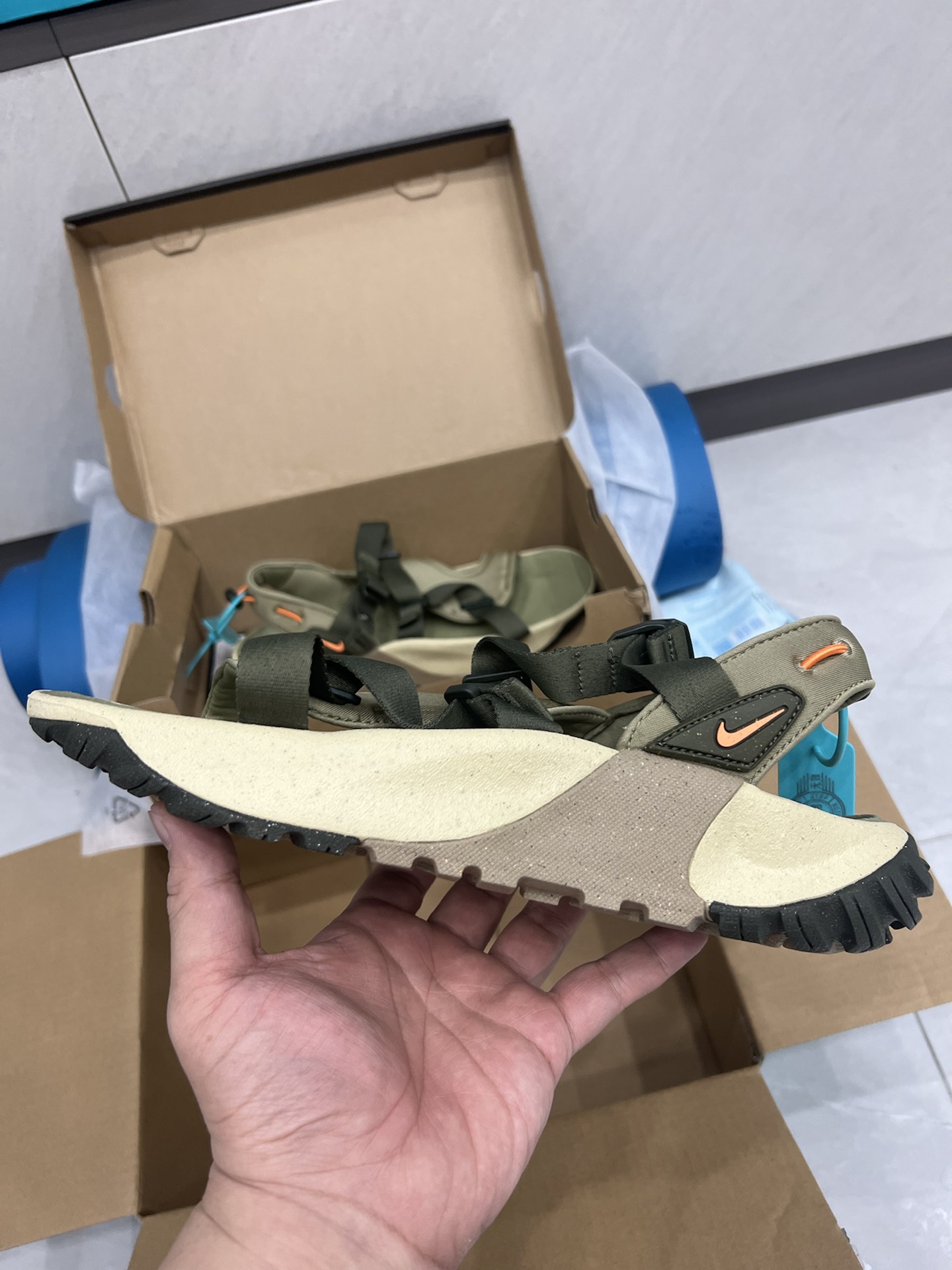 custom review-Nike Oneonta NN Sandals Beach Sandals Men's Olive Green