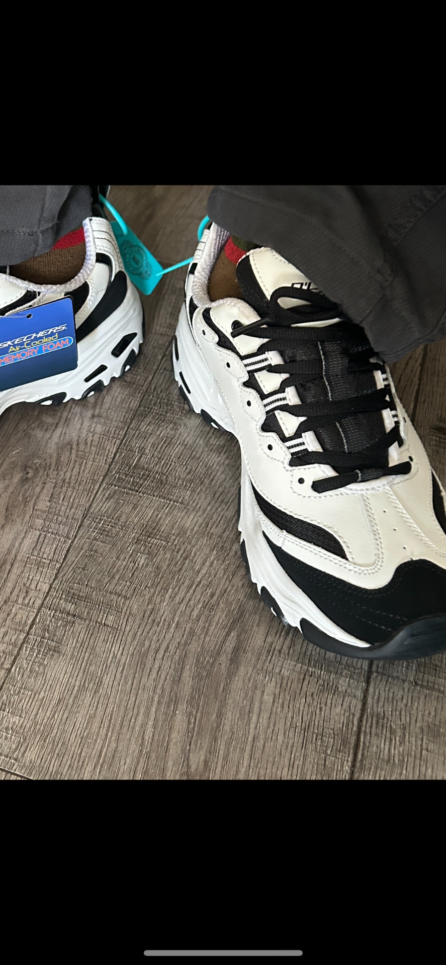 custom review-Skechers D'LITES 1,0 Амортизация и Дышащий Низкий Топ Повседневная Обувь Мужская Белый Черный