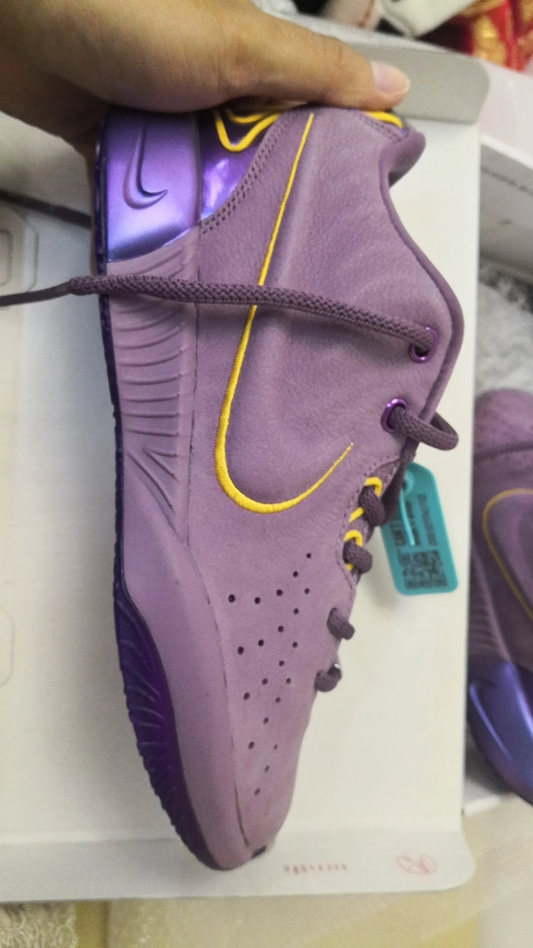 custom review-nike Lebron 21 Противоскользящие амортизаторы низкие детские баскетбольные кроссовки фиолетовые пыль