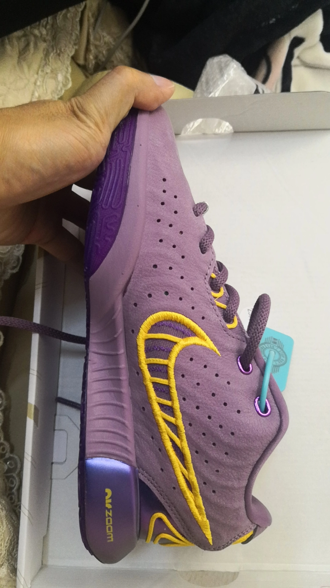 custom review-nike Lebron 21 Противоскользящие амортизаторы низкие детские баскетбольные кроссовки фиолетовые пыль