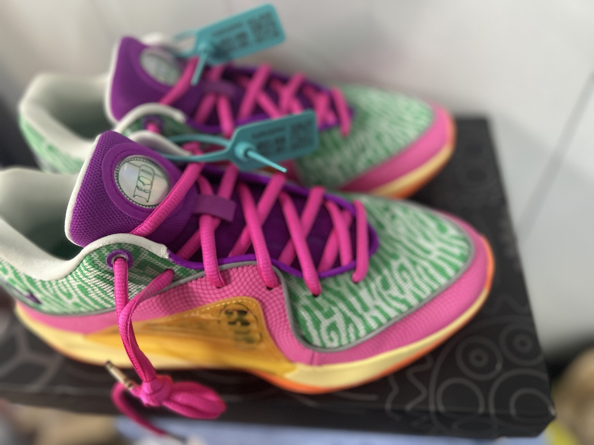 custom review-Nike KD 16 ASW EP All Star Low Топ Баскетбольные кроссовки Мужской Зеленый розовый Азиатская версия