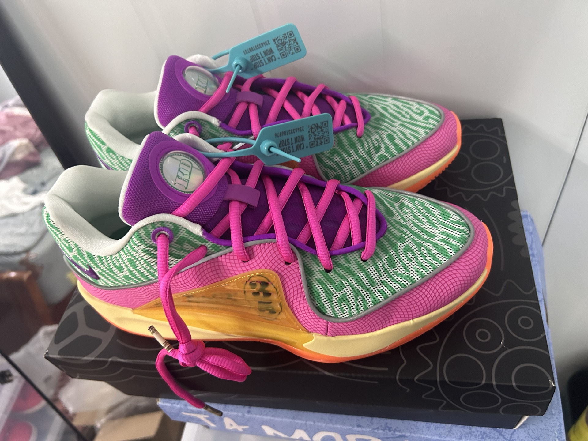 custom review-Nike KD 16 ASW EP All Star Low Топ Баскетбольные кроссовки Мужской Зеленый розовый Азиатская версия