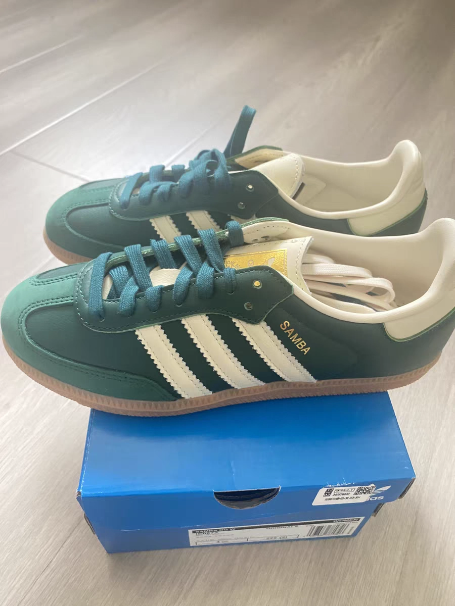 custom review-Adidas Originals SAMBA OG Low Топ Повседневная обувь Женская Зеленый Белый