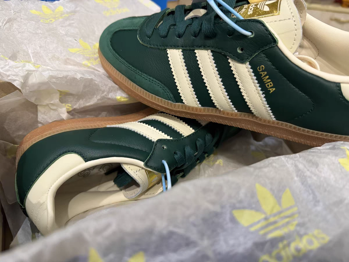 custom review-Adidas Originals SAMBA OG Low Топ Повседневная обувь Женская Зеленый Белый