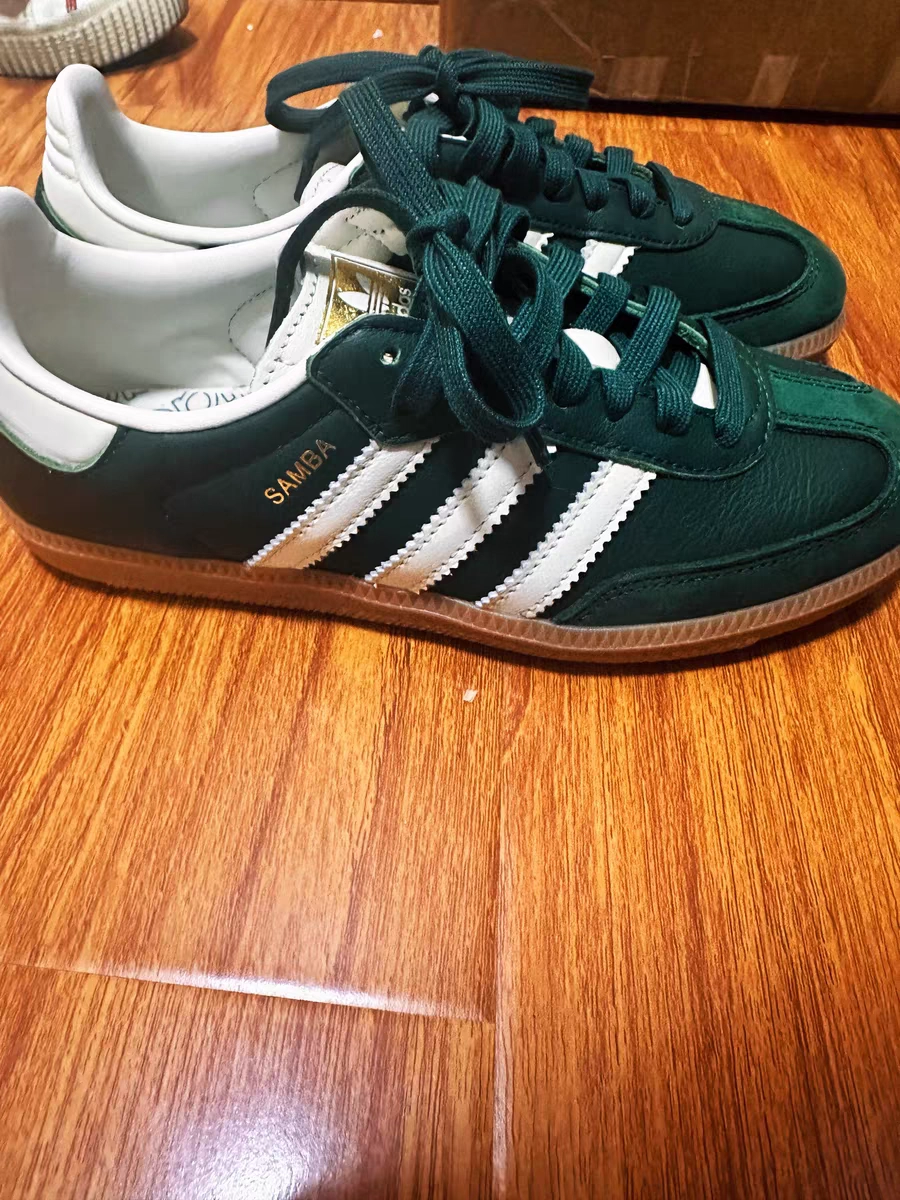 custom review-Adidas Originals SAMBA OG Low Топ Повседневная обувь Женская Зеленый Белый