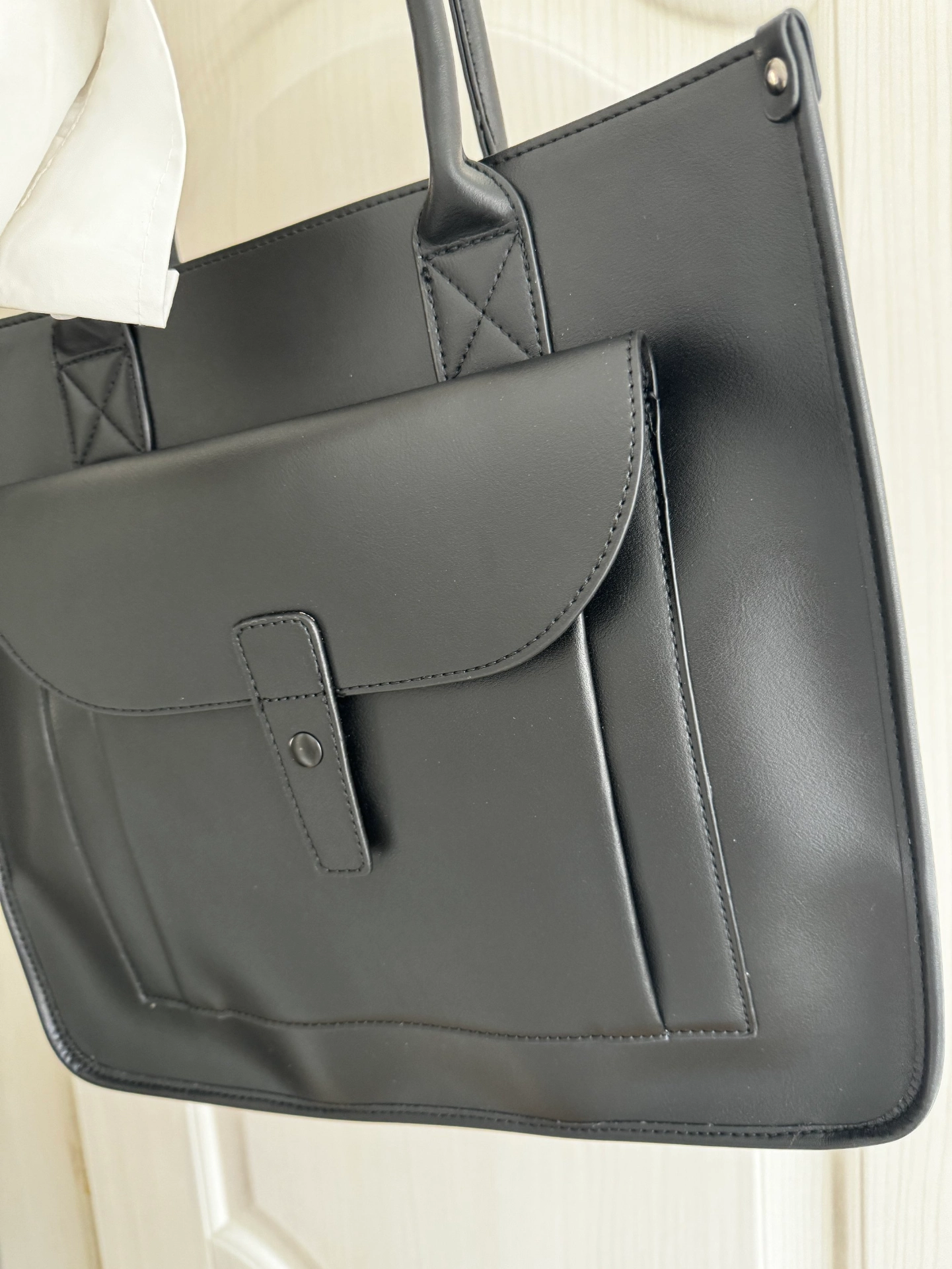 custom review-HEITIANSHIWEI ПУ (полиуретан) Сумка-тоут Портативная и Сумка через плечо Большая Унисекс Черная