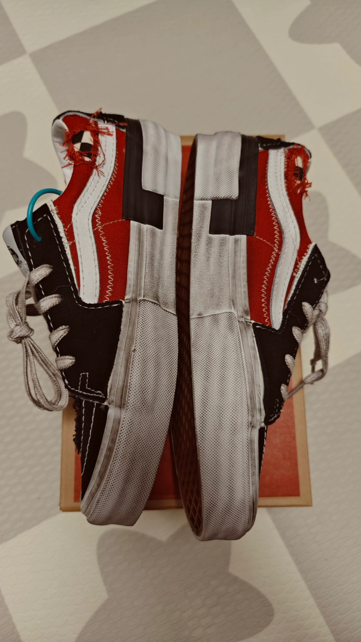 custom review-VANS SK8 LOW Reconstruct Low Топ Скейтборд Кроссовки Унисекс Черный Красный