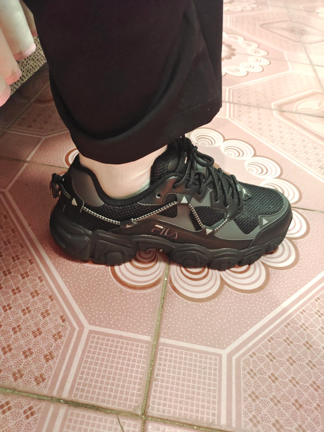 custom review-FILA Бег MIXR Futro Mixr Устойчивый к истиранию Низкий Топ Повседневная Обувь Унисекс Черный Серый