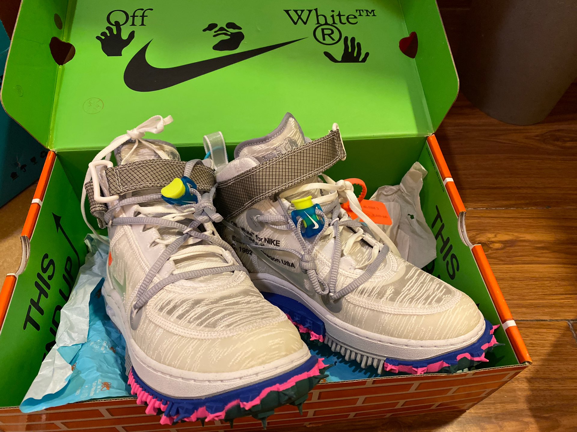 custom review-Off Белый x Nike Air FORCE 1 SP MID Топ Скейтборд Кроссовки Унисекс Белый