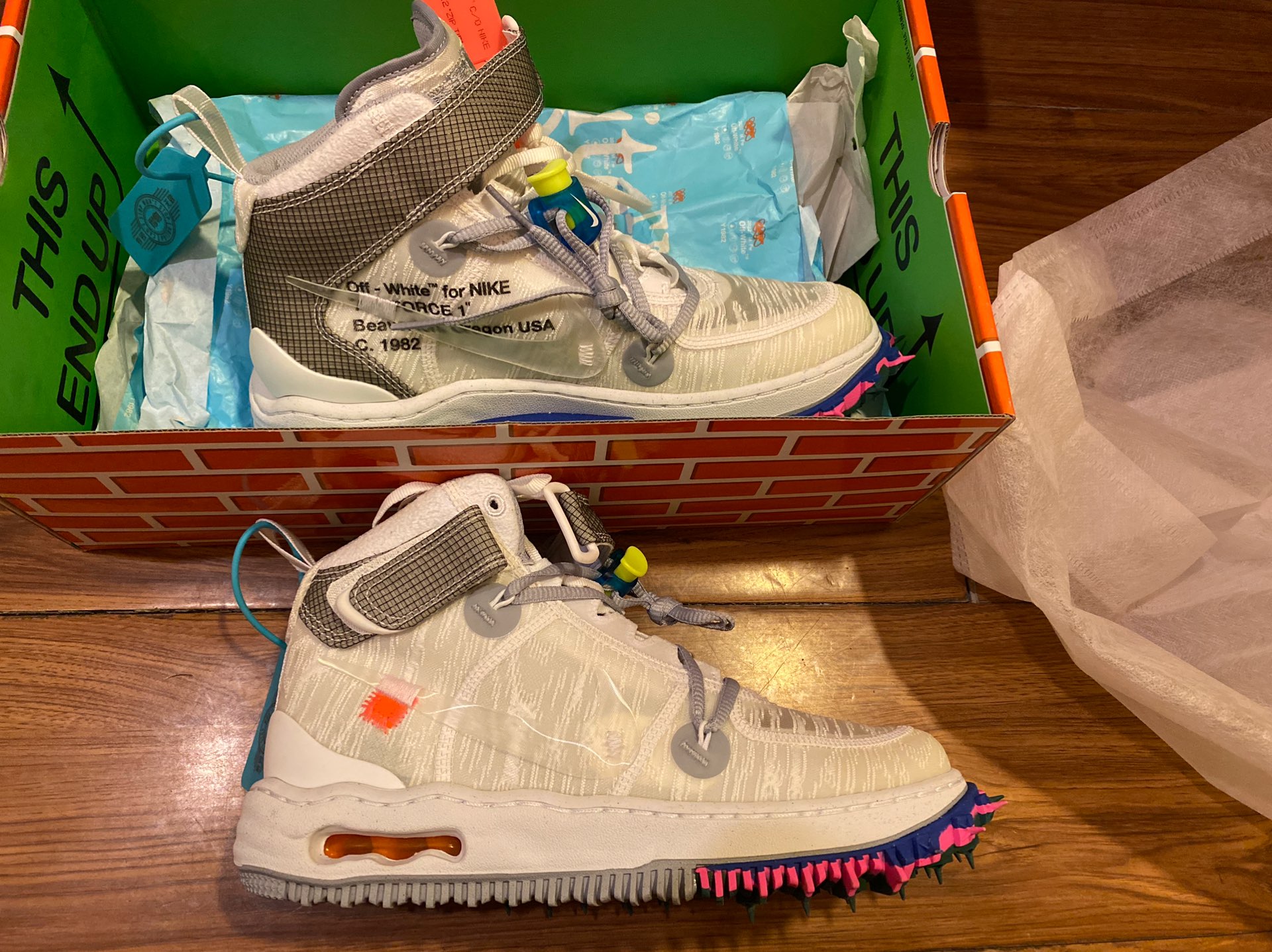 custom review-Off Белый x Nike Air FORCE 1 SP MID Топ Скейтборд Кроссовки Унисекс Белый