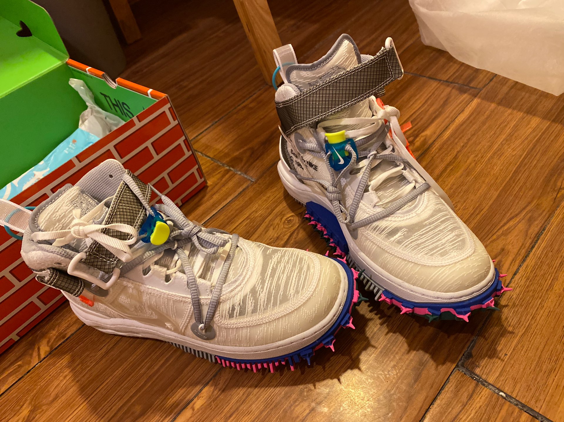 custom review-Off Белый x Nike Air FORCE 1 SP MID Топ Скейтборд Кроссовки Унисекс Белый