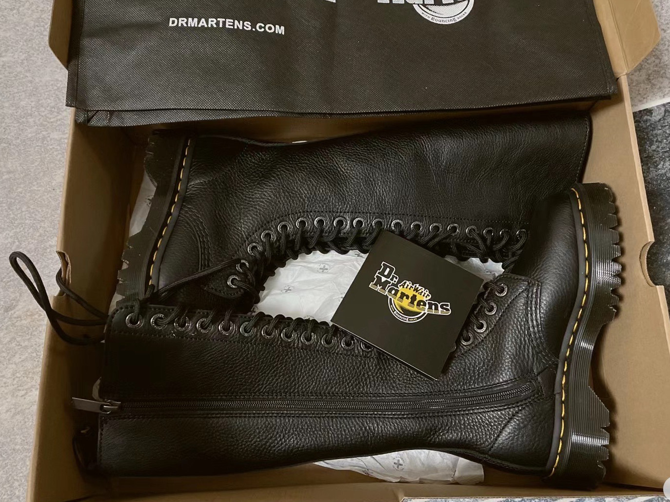 custom review-Dr.Martens 1B60 VIRGINIA Кожа Высокие сапоги на щиколотку Женские Черные