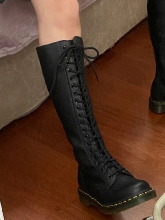 custom review-Dr.Martens 1B60 VIRGINIA Кожа Высокие сапоги на щиколотку Женские Черные