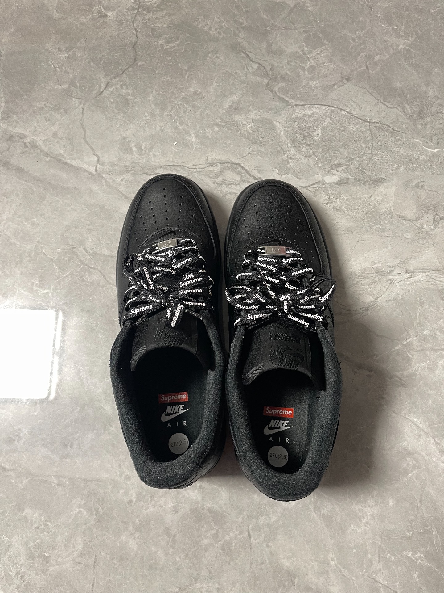 custom review-Supreme x Nike Air Force 1 BOX LOGO Low Скейтборд Кроссовки Унисекс Черный