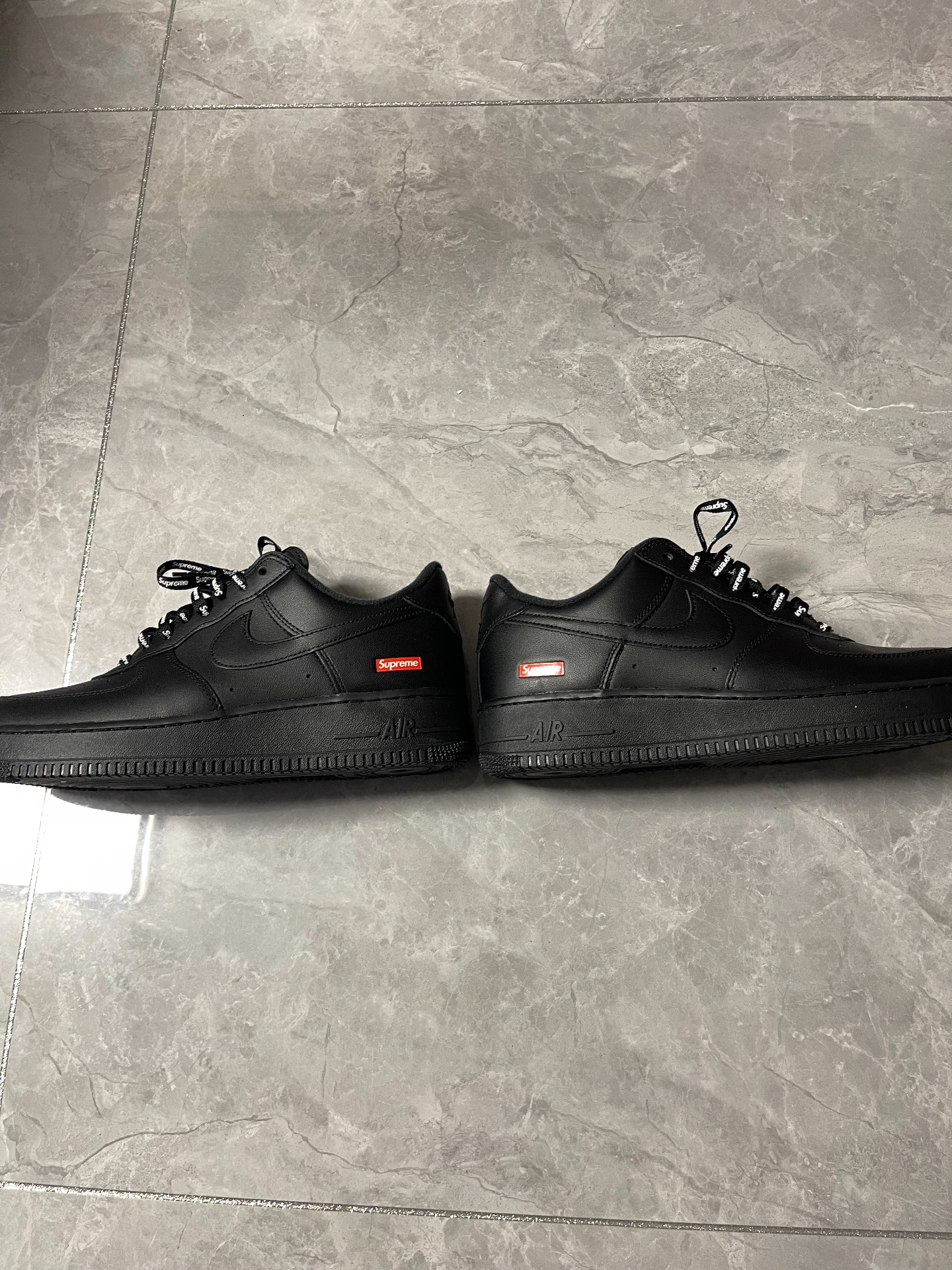 custom review-Supreme x Nike Air Force 1 BOX LOGO Low Скейтборд Кроссовки Унисекс Черный