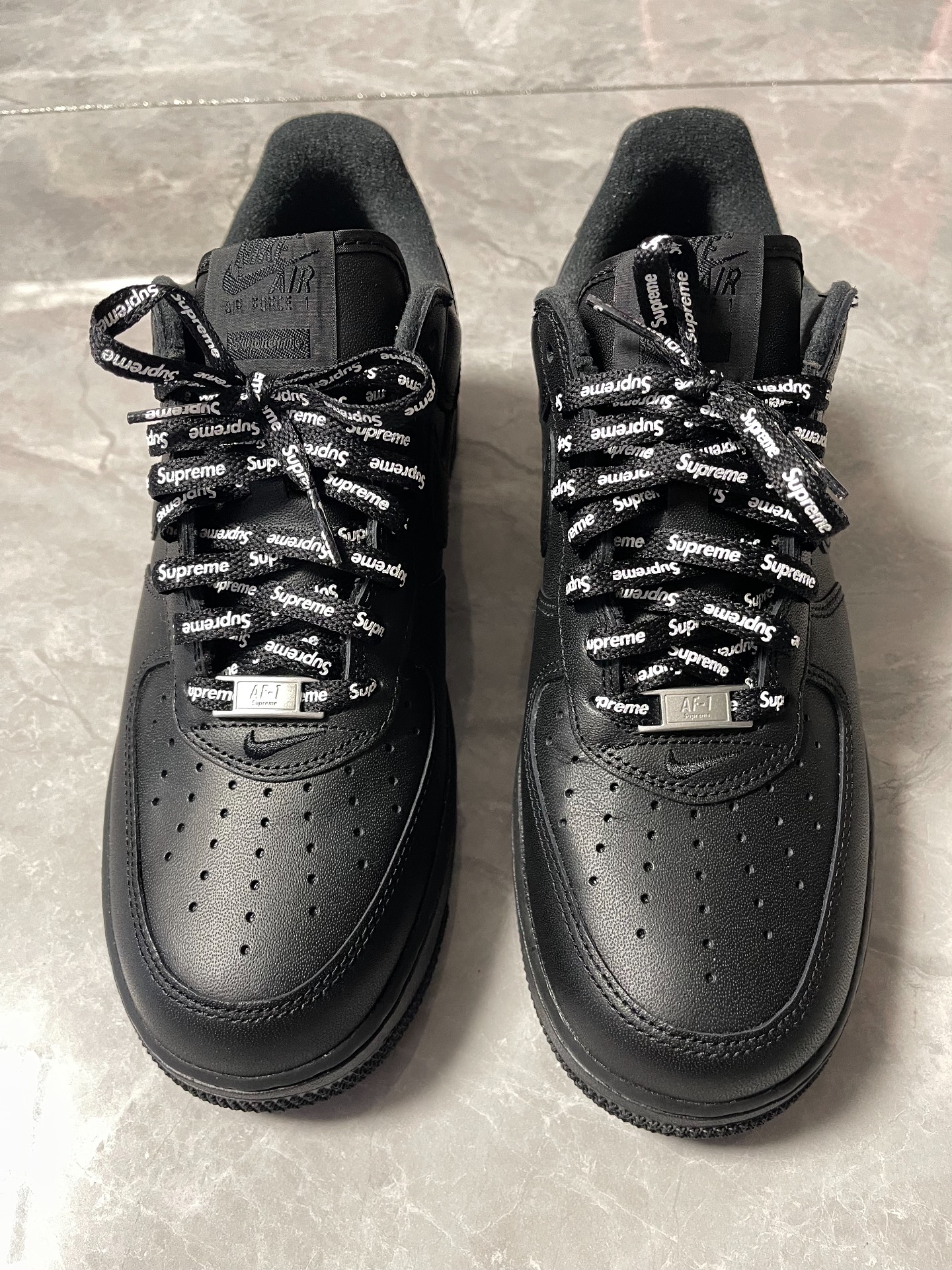 custom review-Supreme x Nike Air Force 1 BOX LOGO Low Скейтборд Кроссовки Унисекс Черный