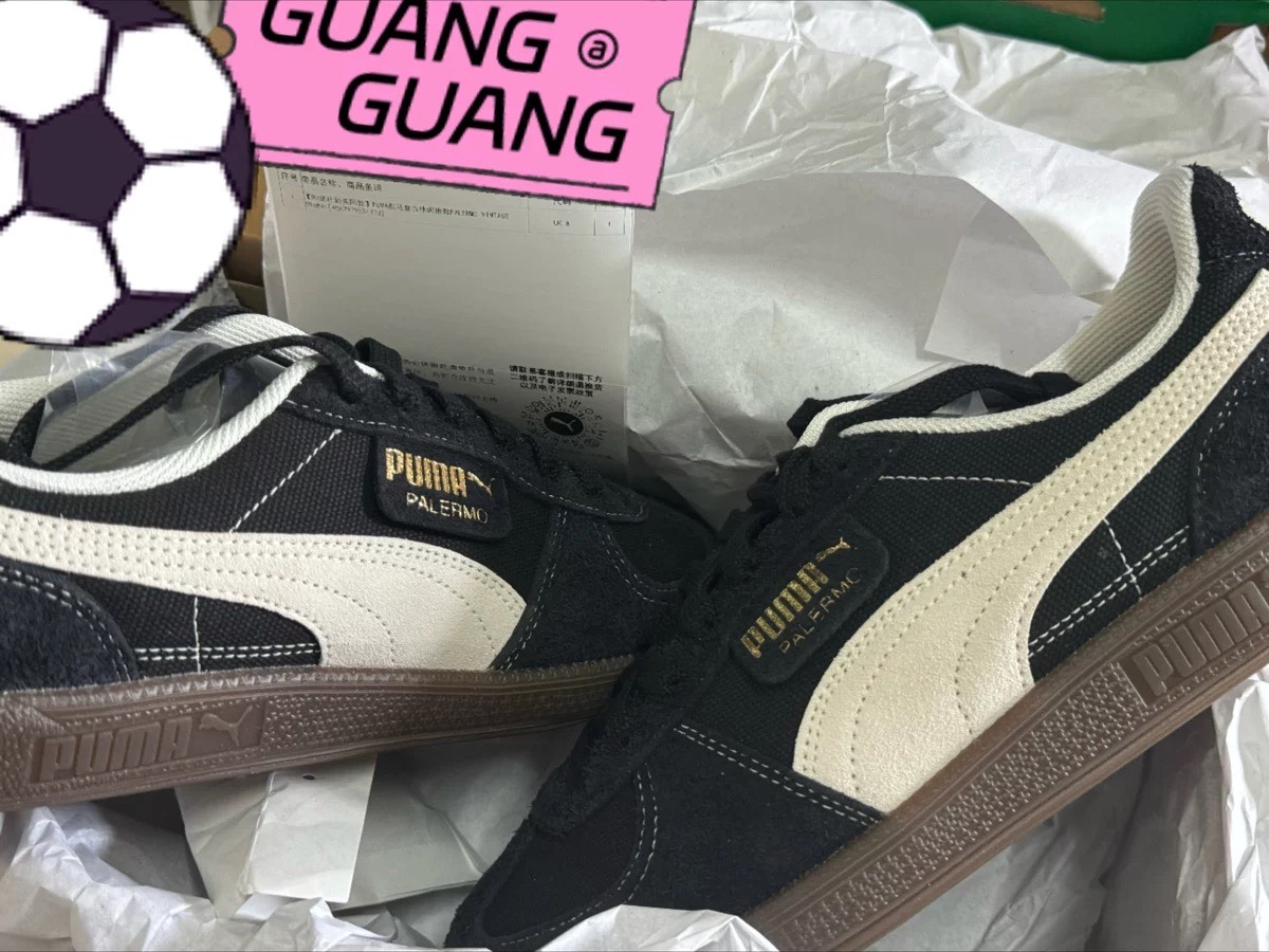 custom review-PUMA Palermo Vintage Low Топ Скейтборд Кроссовки Унисекс Черный Бежевый