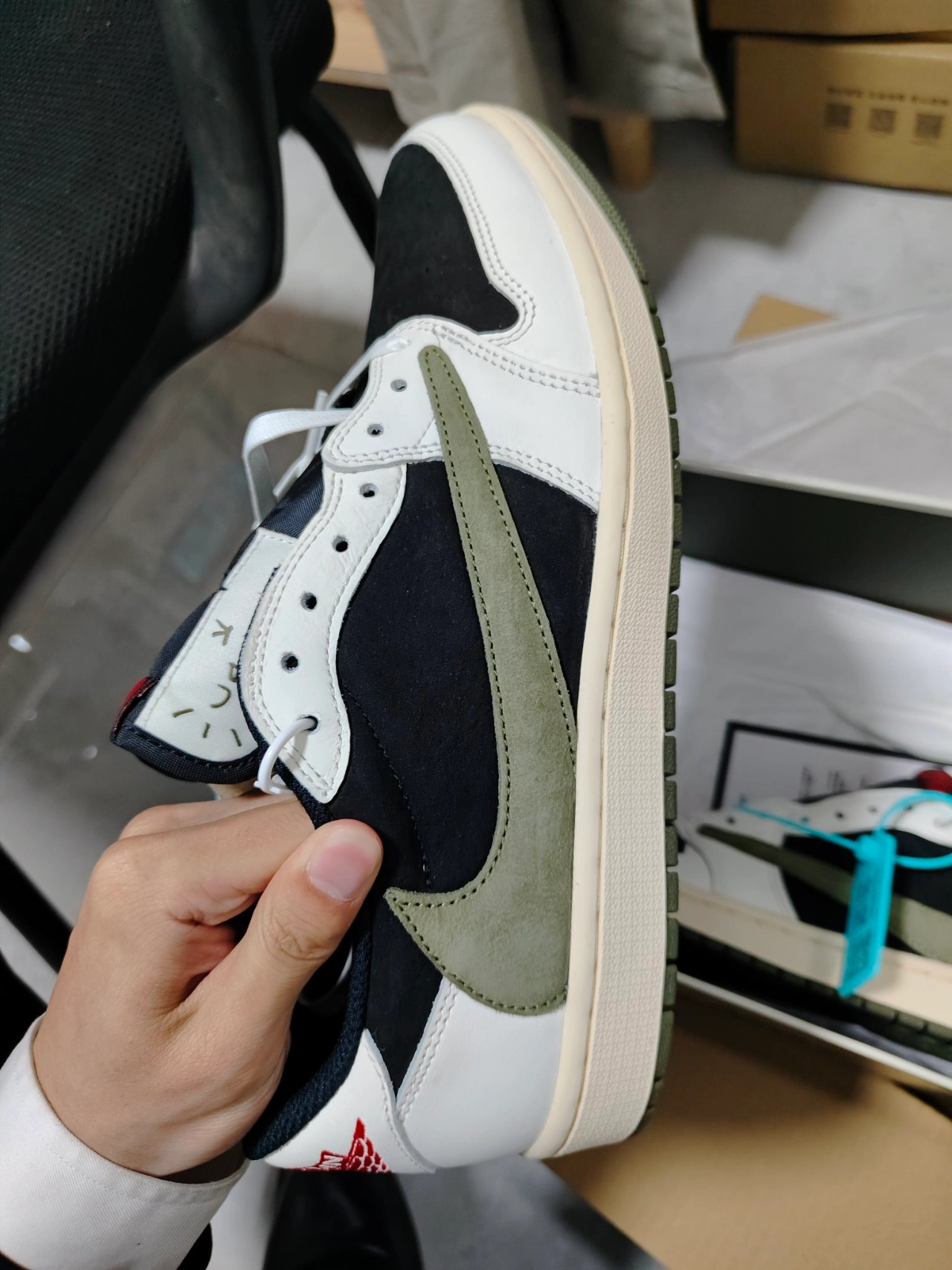 custom review-Jordan 1 Retro Low OG SP Travis Scott Olive Women's