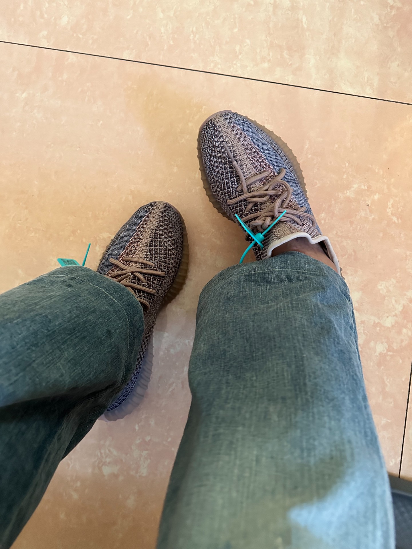 custom review-Adidas Originals Yeezy Boost 350 V2 Синий Коричневый 'Fade' Устойчивый к истиранию Низкий Топ Повседневная Обувь Унисекс