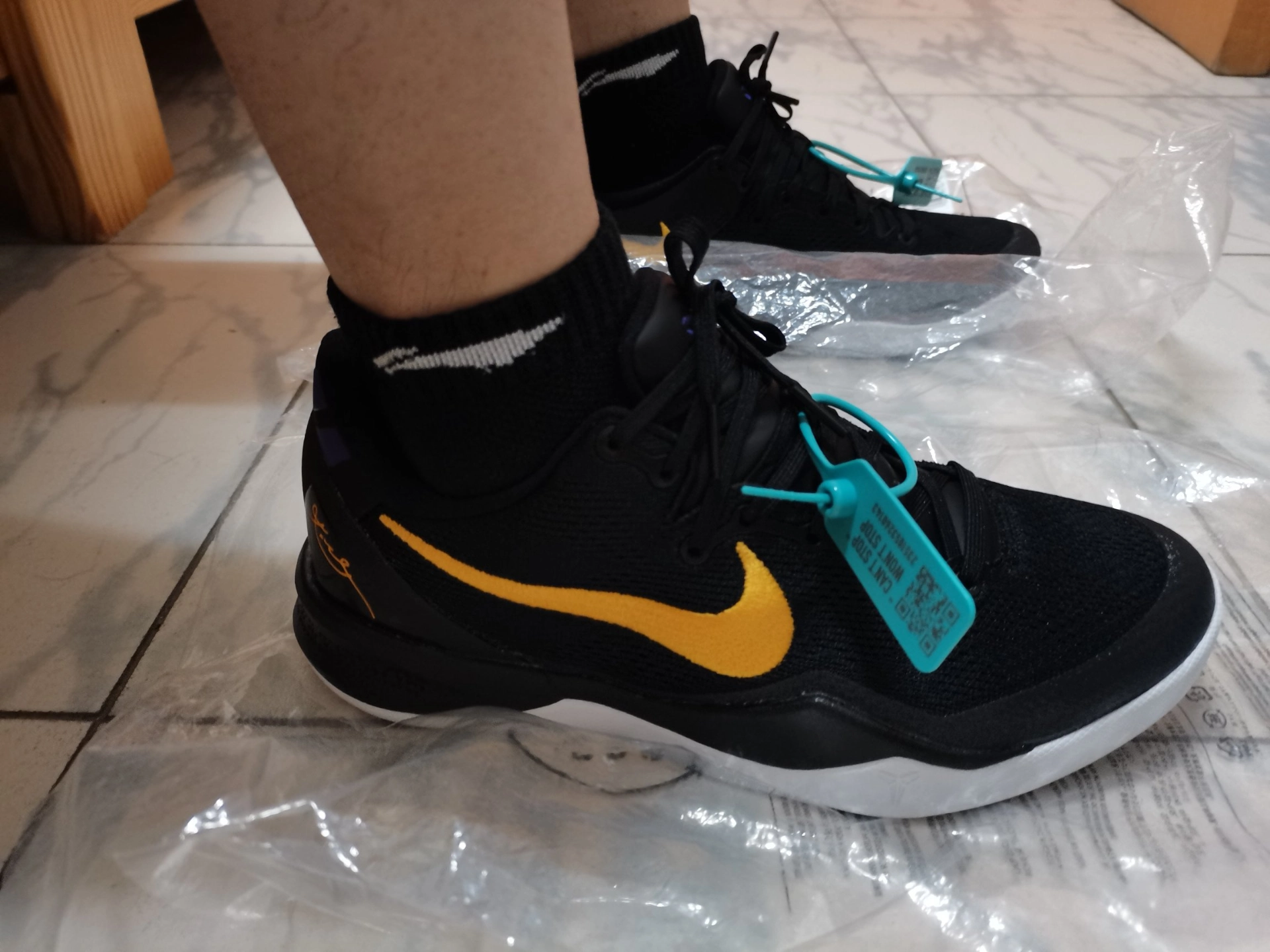 custom review-Nike Kobe 8 Low Топ Баскетбольные Кроссовки Унисекс Черный Фиолетовый Желтый