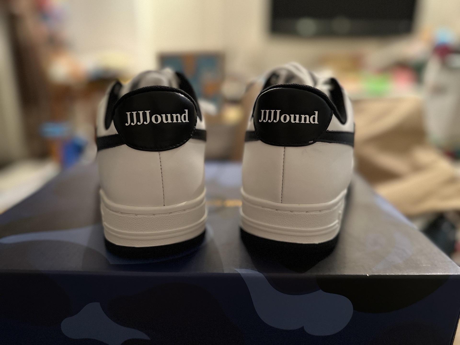 custom review-A BATHING APE X JJJJound STA Кожа Удобные Низкие Кеды для Скейтбординга Мужские Черно-Белые