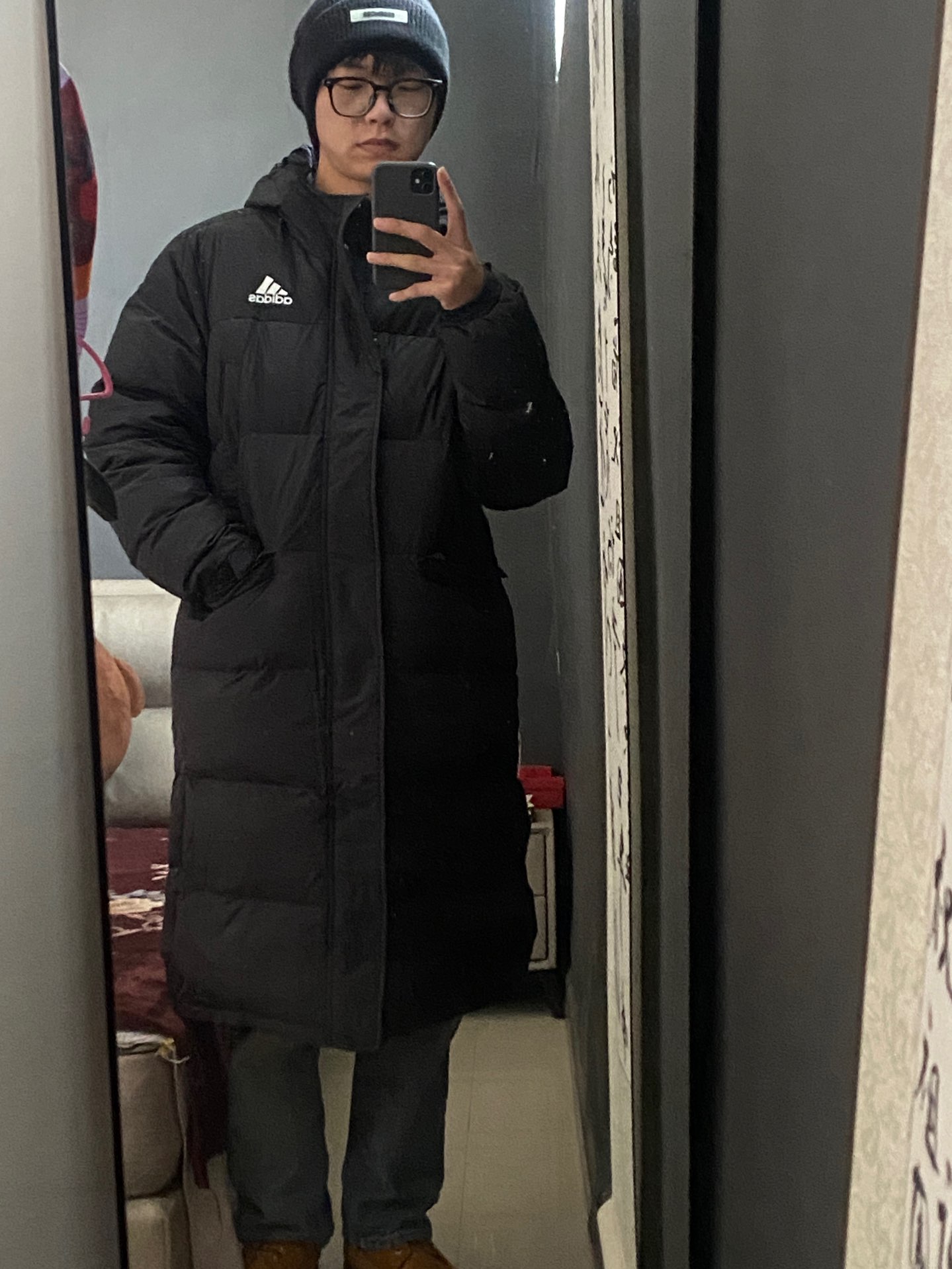 custom review-Adidas LONG DOWN JACKET Зимний Мужской Черный