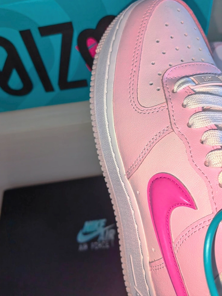 custom review-Nike Air FORCE 1 Low Топ Скейтборд Кроссовки Женские Белые Розовые