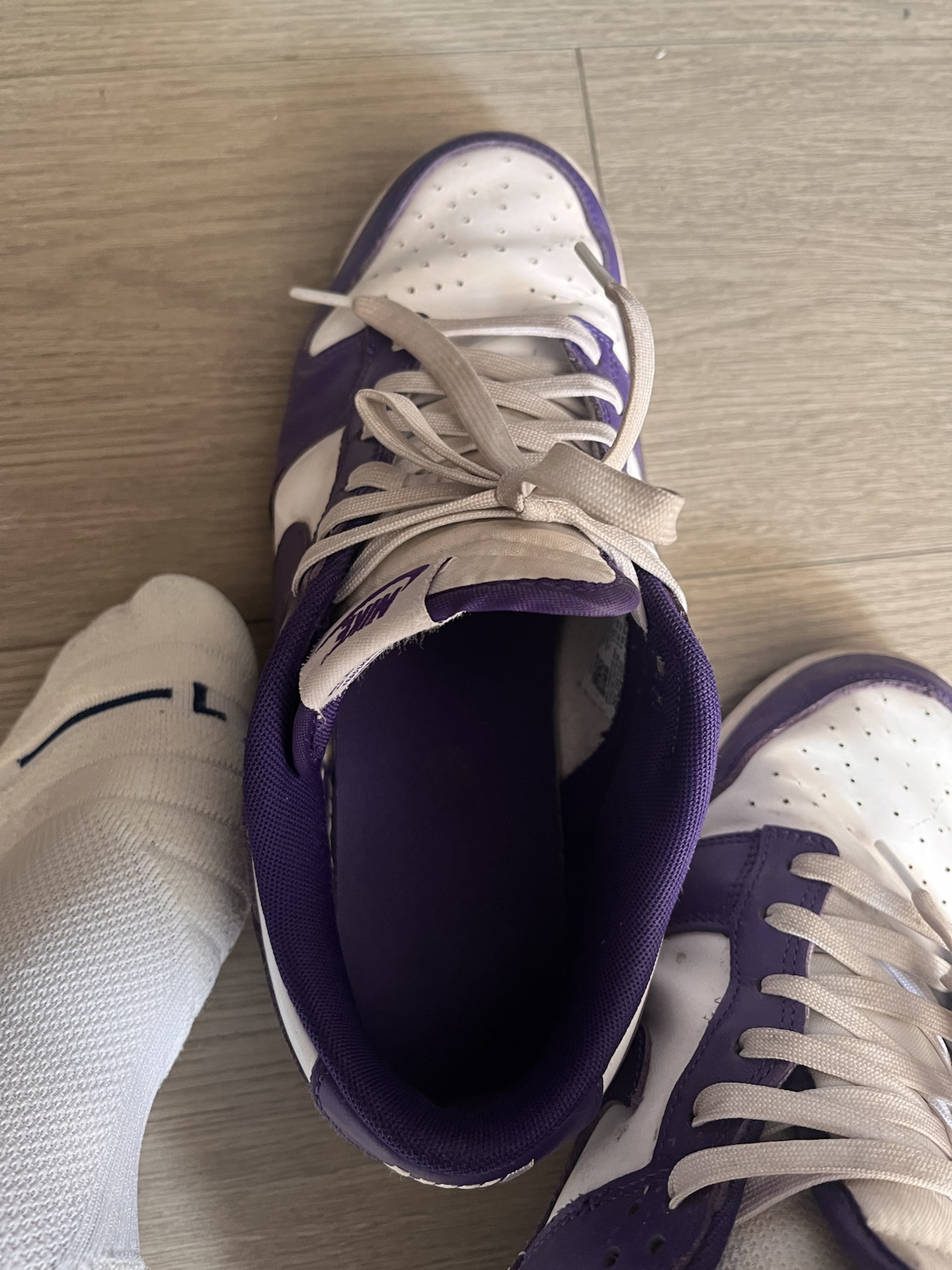 custom review-Nike Dunk Low Топ Скейтборд Кроссовки Мужские Белый Фиолетовый