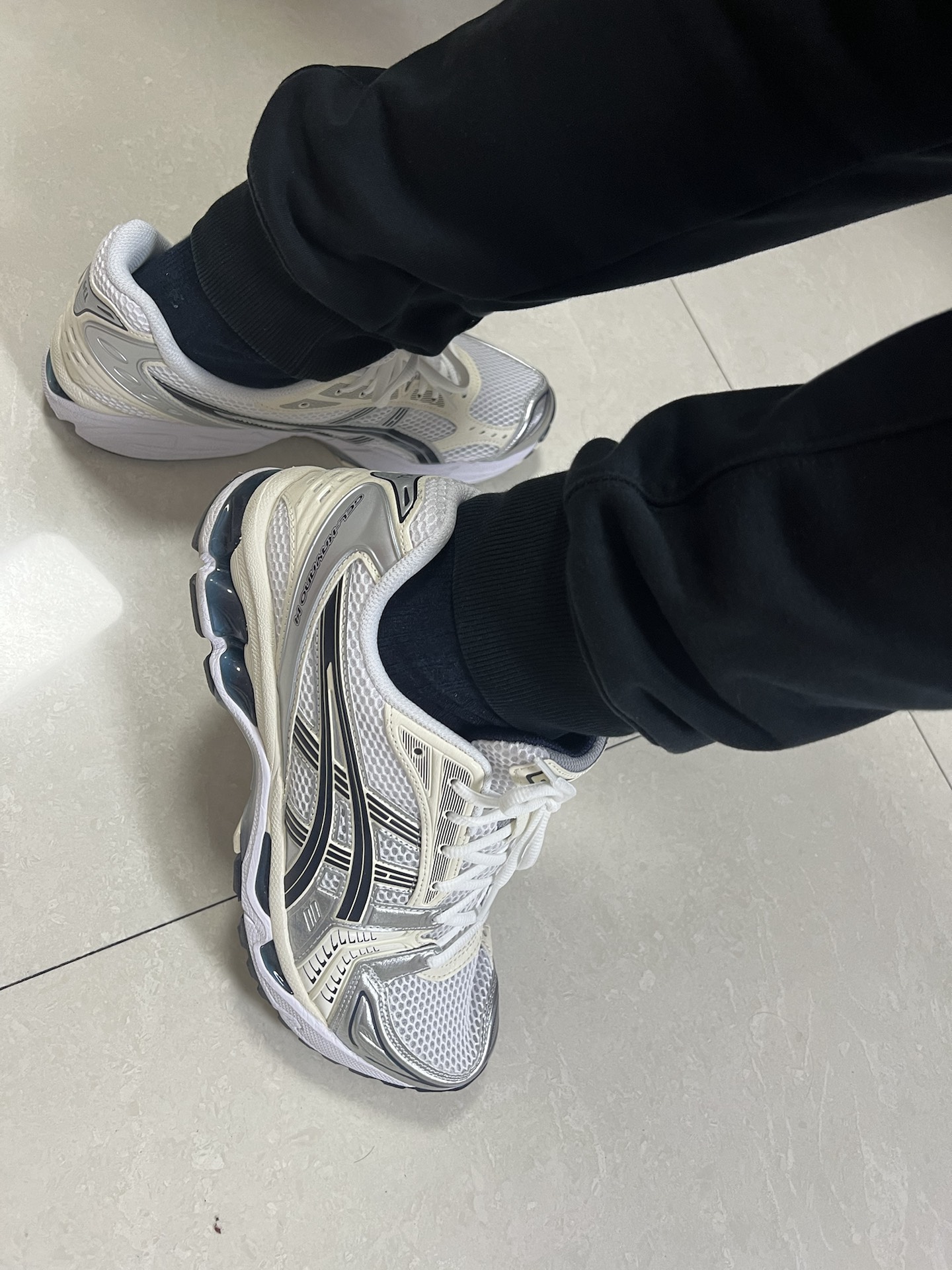 custom review-ASICS Gel Kayano 14 Амортизация Износостойкий Низкий Топ Беговые Кроссовки Женские Белые Черные Серебряные