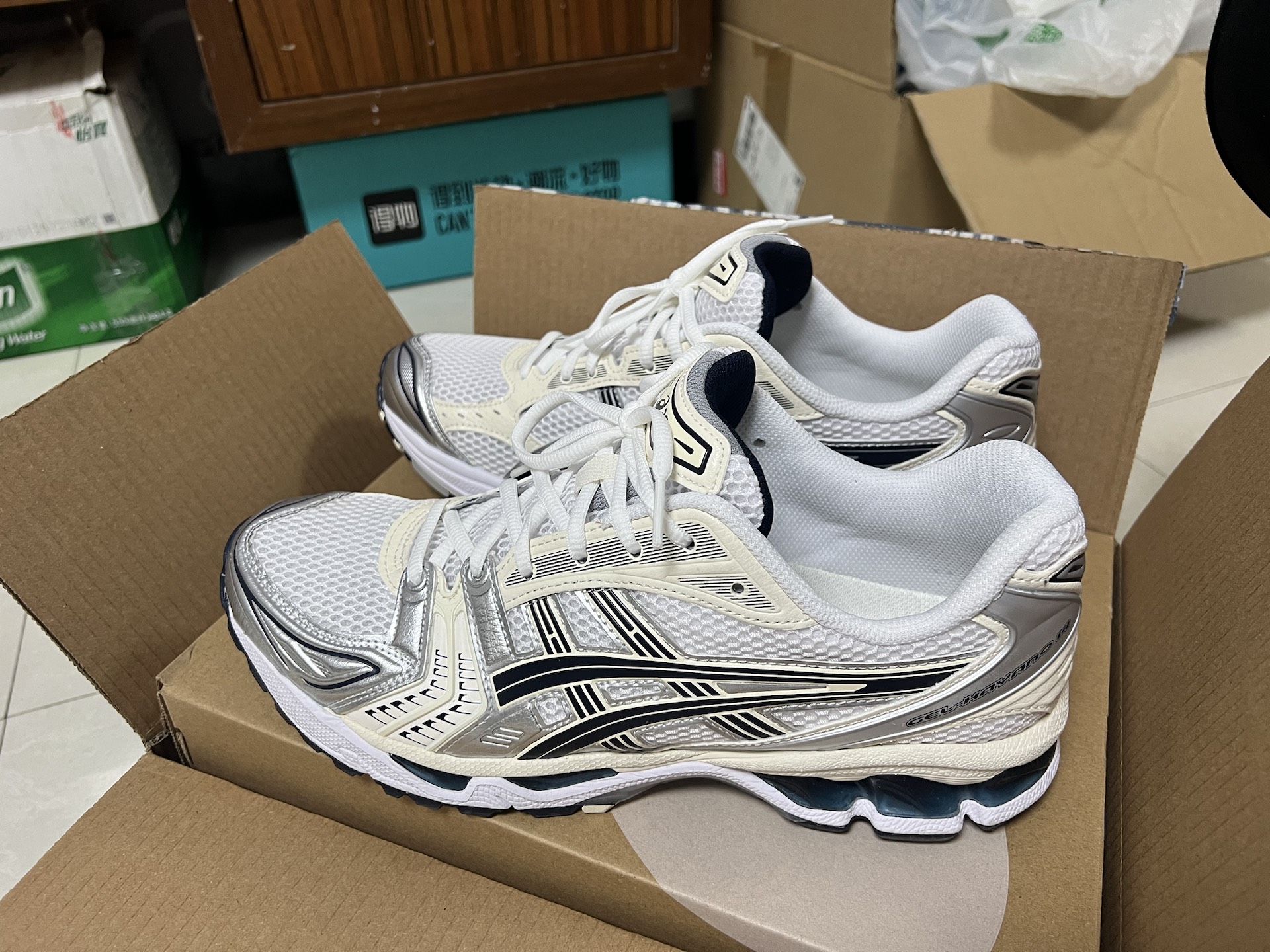 custom review-ASICS Gel Kayano 14 Амортизация Износостойкий Низкий Топ Беговые Кроссовки Женские Белые Черные Серебряные