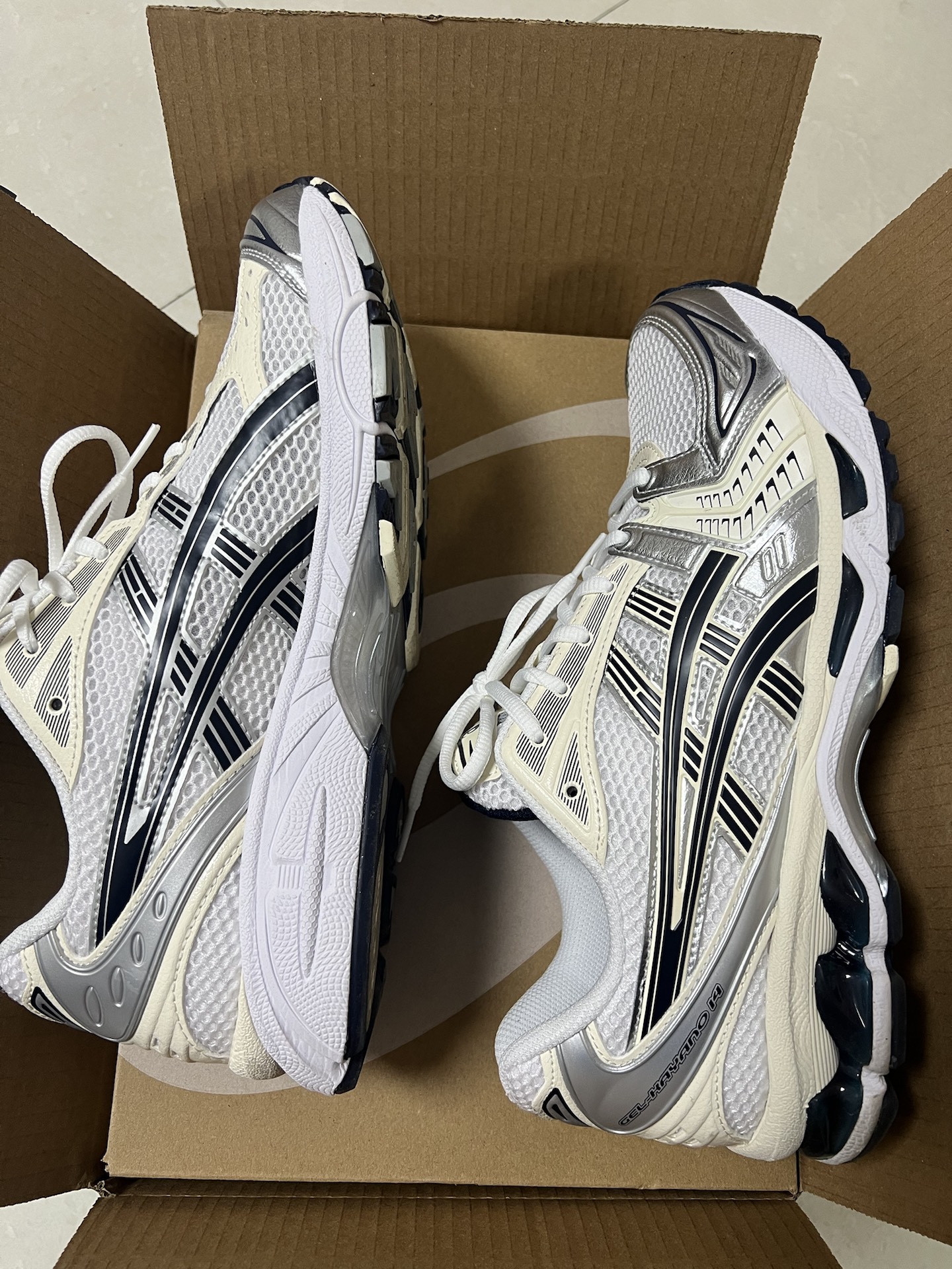 custom review-ASICS Gel Kayano 14 Амортизация Износостойкий Низкий Топ Беговые Кроссовки Женские Белые Черные Серебряные