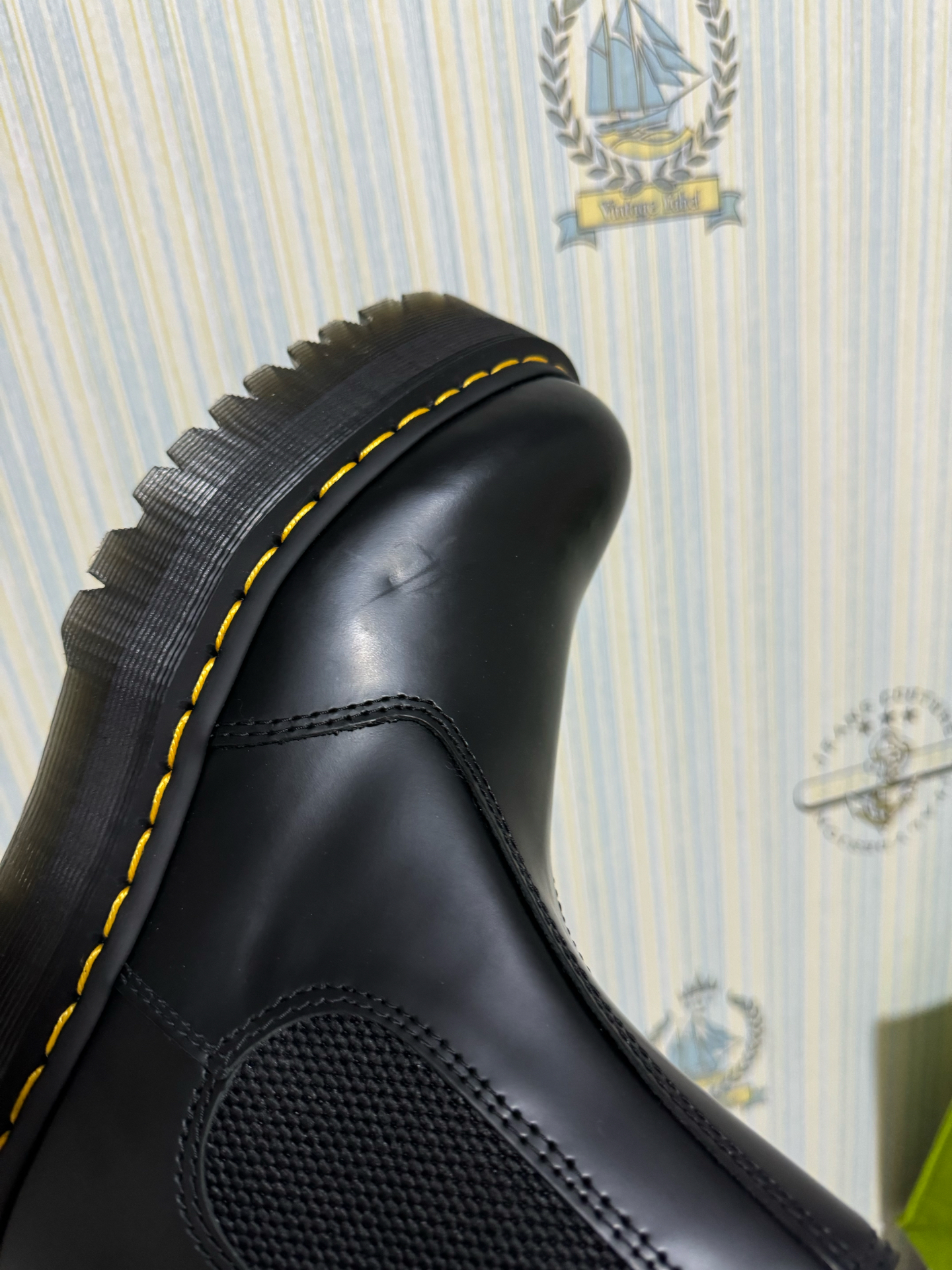 custom review-Dr.Martens Quad Кожа Платформа Челси Кожа Короткий Мартин Ботинок Унисекс Черный