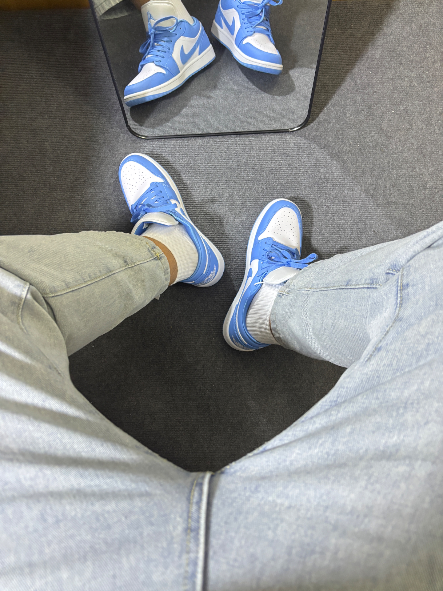 百看不厌❗经典大学蓝aj 1上脚还是辣么帅