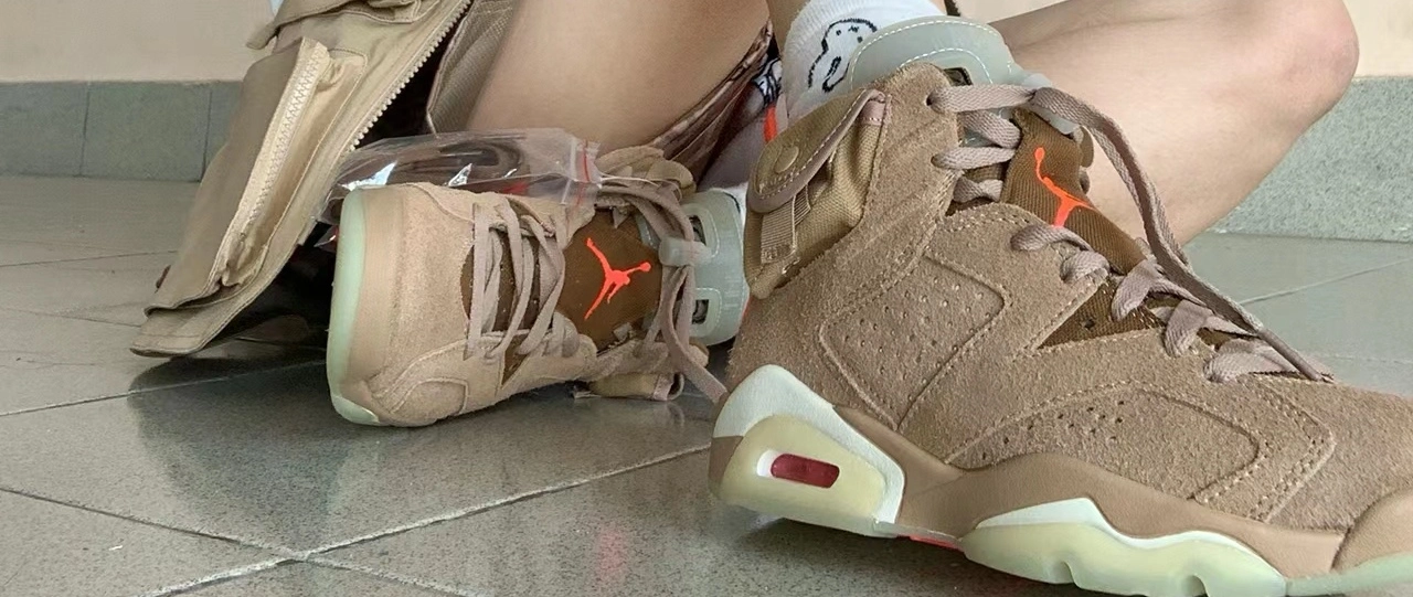 custom review-Jordan Air Jordan 6 Retro SP 'British Khaki' High Top Vintage Баскетбольные Кроссовки Унисекс Хаки Коричневый