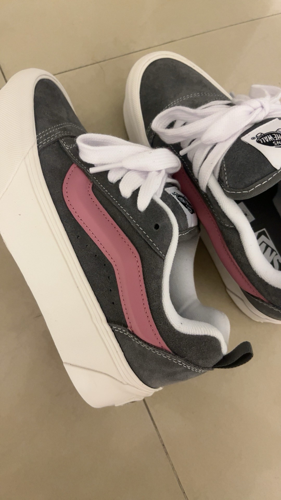 custom review-Vans Knu Stack Low Топ Скейтборд Кроссовки Унисекс Серый