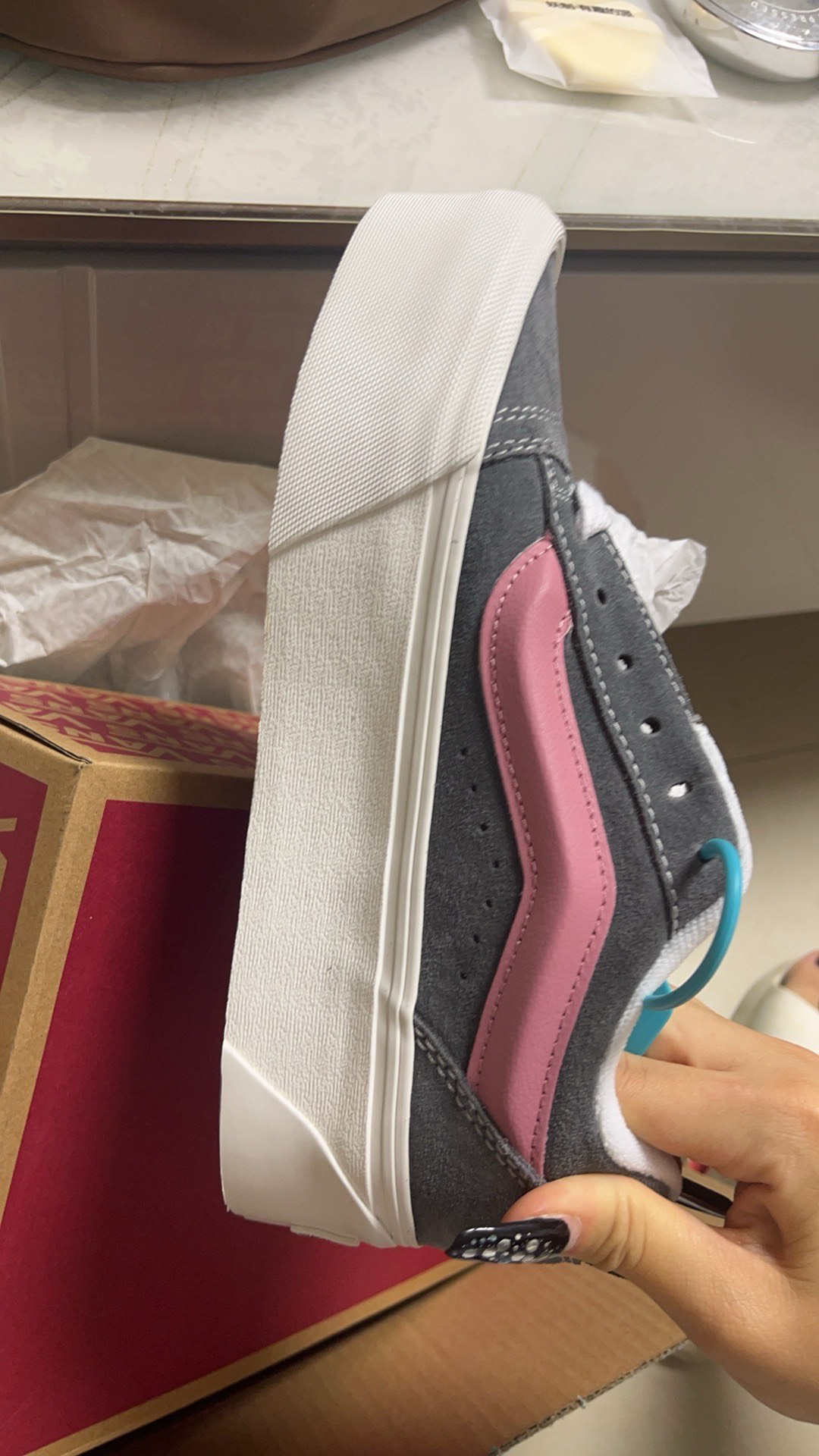 custom review-Vans Knu Stack Low Топ Скейтборд Кроссовки Унисекс Серый