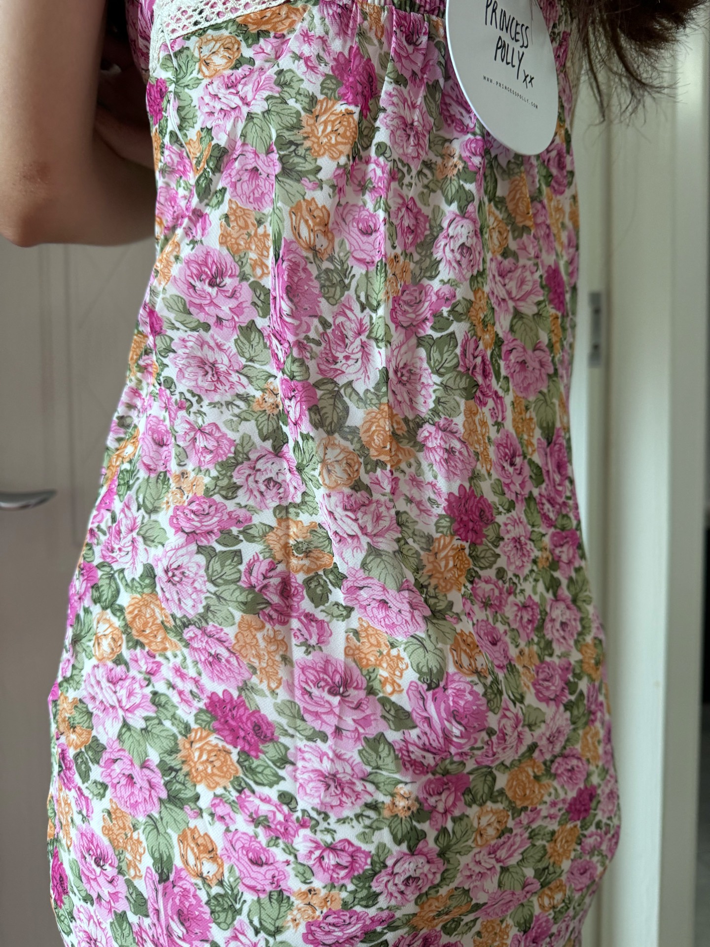 custom review-PRINCESS POLLY Платье-комбинация Emily Maxi Dress Slip Женское Розовое