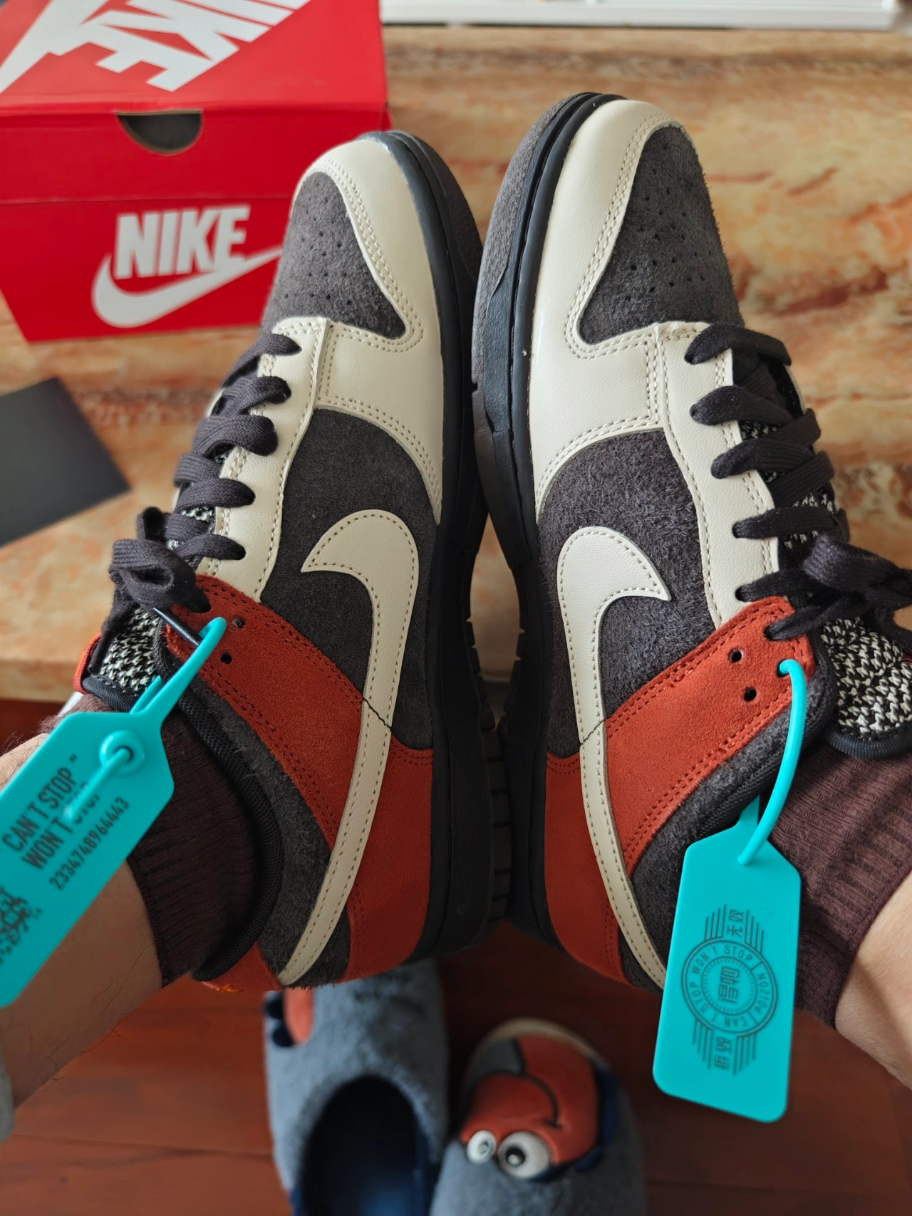 custom review-Nike Dunk 'Velvet Brown And Rugged Orange' Panda Low Top Скейтборд Кроссовки Unisex Коричневый Черный