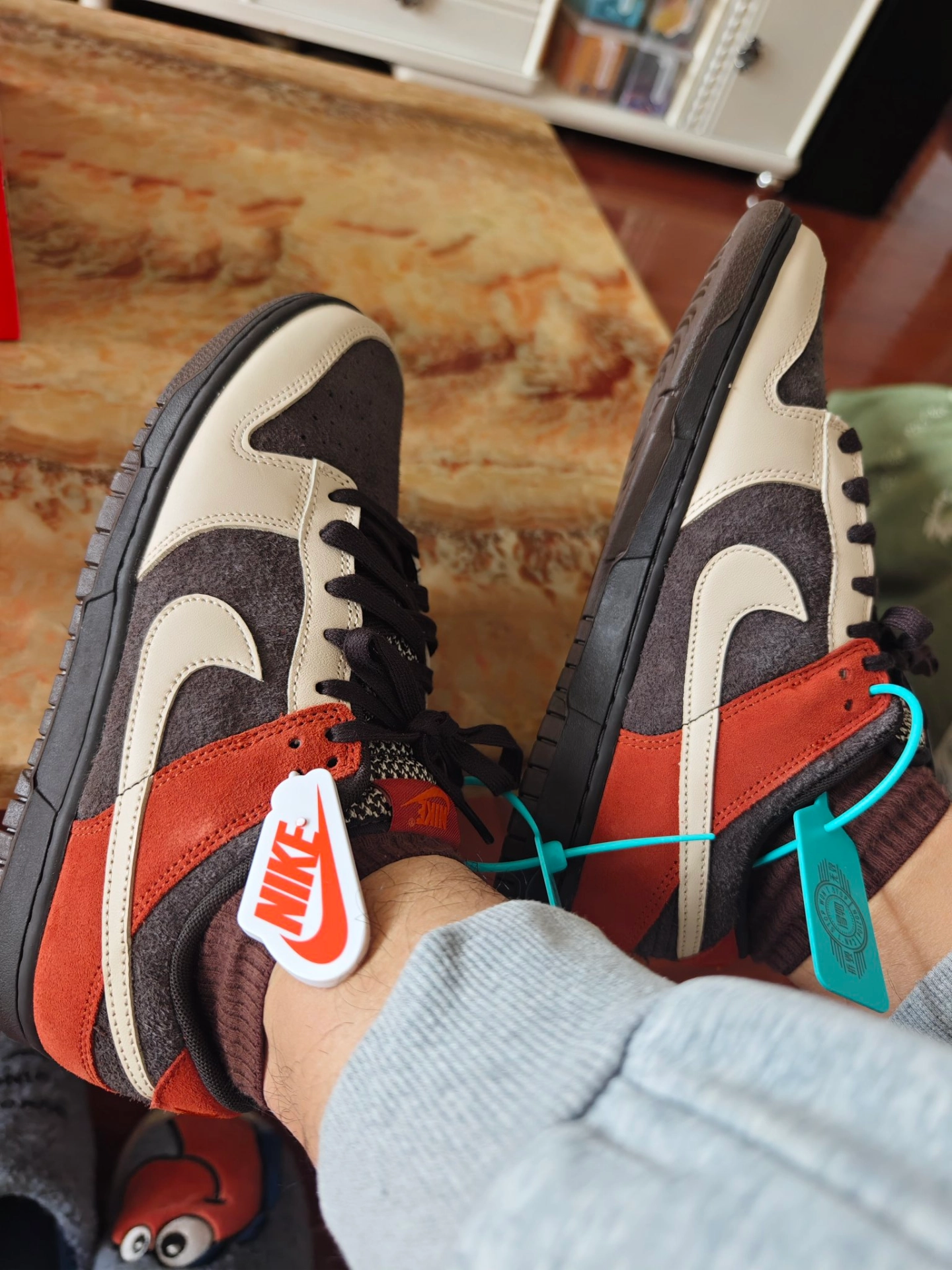 custom review-Nike Dunk 'Velvet Brown And Rugged Orange' Panda Low Top Скейтборд Кроссовки Unisex Коричневый Черный