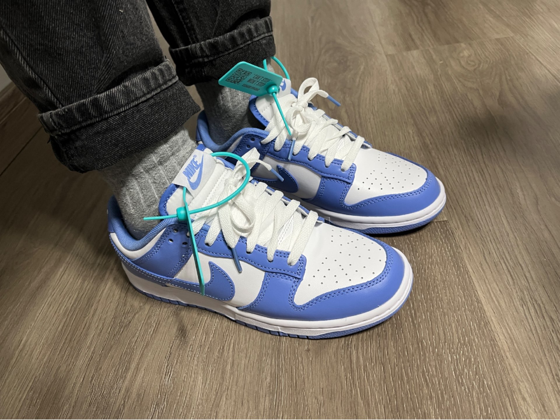 custom review-Nike Dunk Low Топ Скейтборд Кроссовки Унисекс Белый Синий