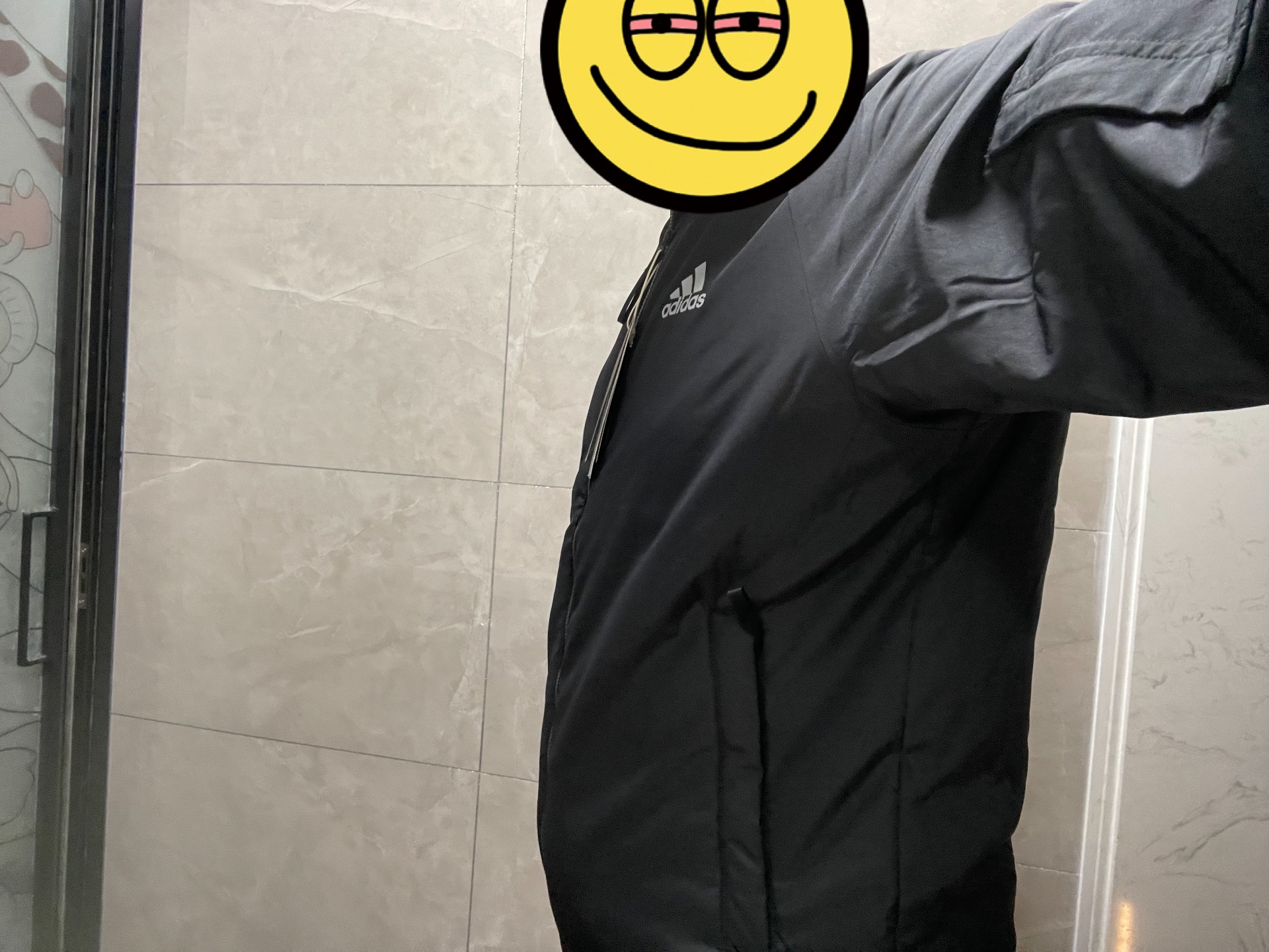 custom review-Adidas BOMBER Хлопковый пуховик Мужской Черный