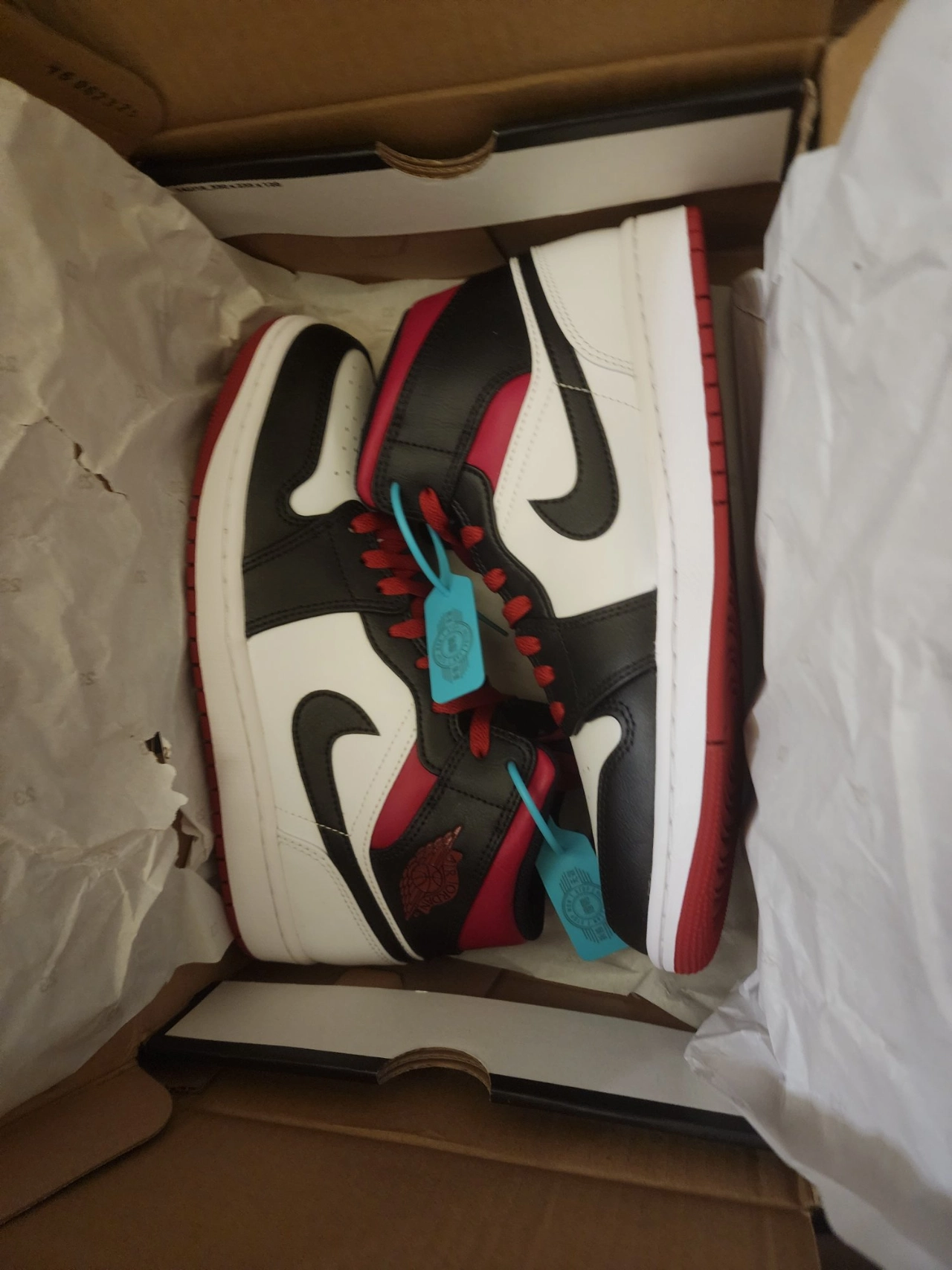 custom review-Jordan Air Jordan 1 MID 'Fitness Red' MID Топ Винтажные баскетбольные кроссовки Мужской Черный Белый Красный