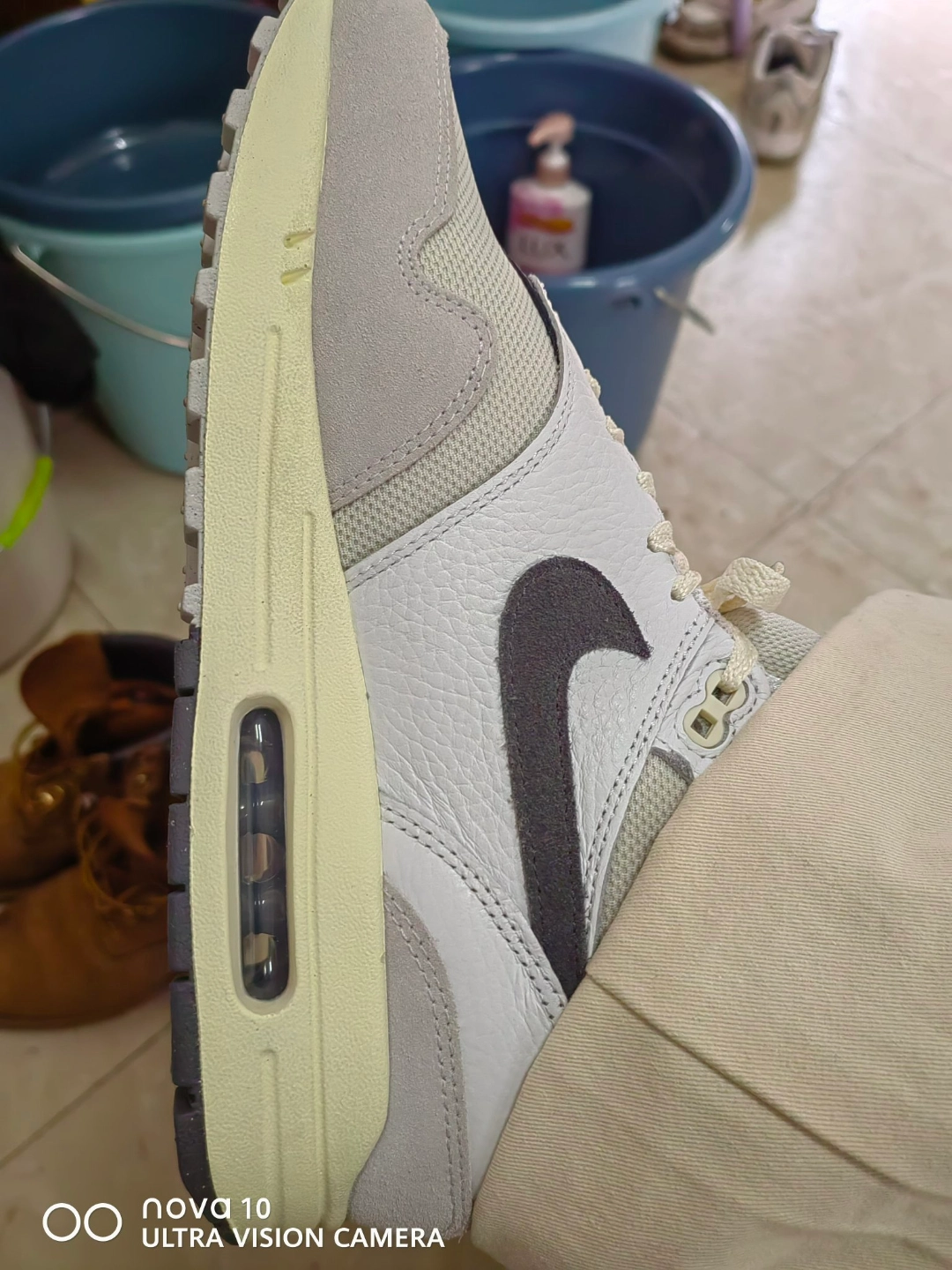 custom review-Nike Air Max 1 Low Топ Повседневные Беговые Кроссовки Мужские Белый Серый Черный