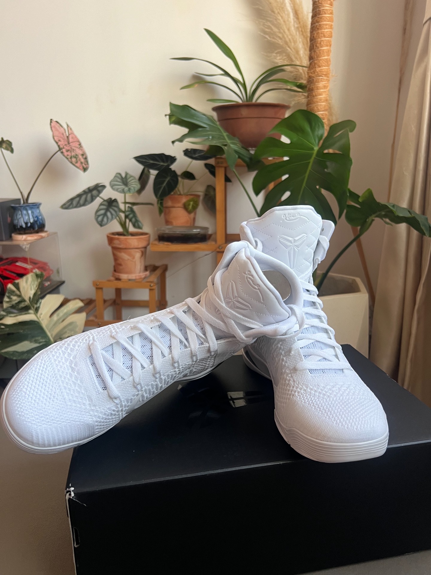 custom review-Nike Kobe 9 High Топ Баскетбольные кроссовки Унисекс Белый Черный