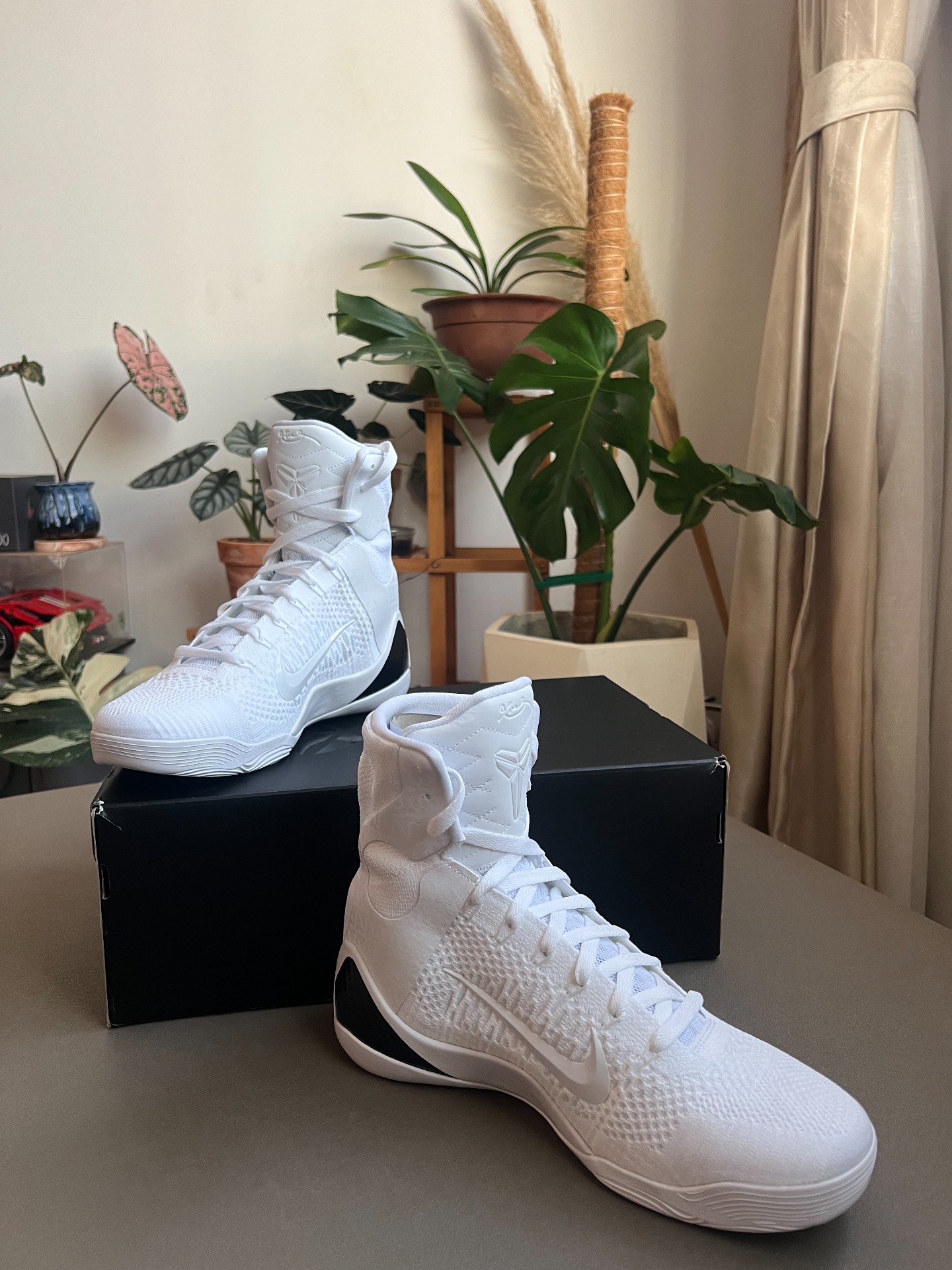 custom review-Nike Kobe 9 High Топ Баскетбольные кроссовки Унисекс Белый Черный