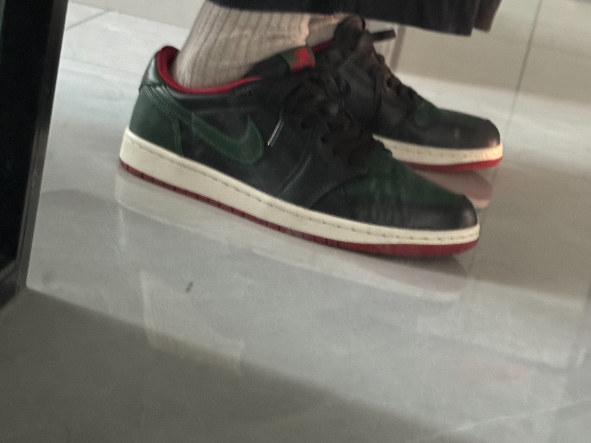 custom review-Jordan Air Jordan 1 Low Топ Винтажные Баскетбольные Кроссовки Женские Черный Зеленый