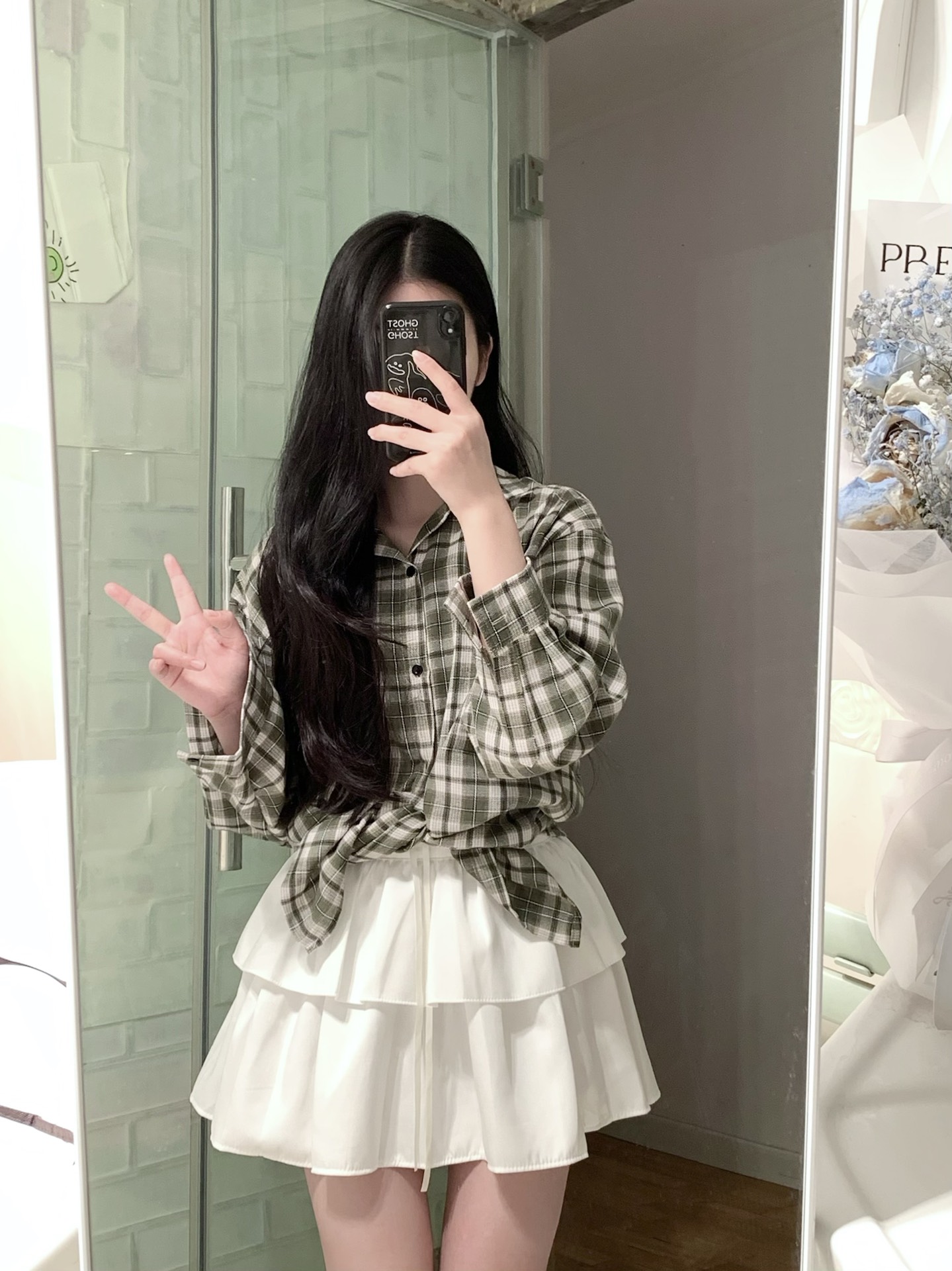 绿色格子衬衫和夏天绝配好吧!