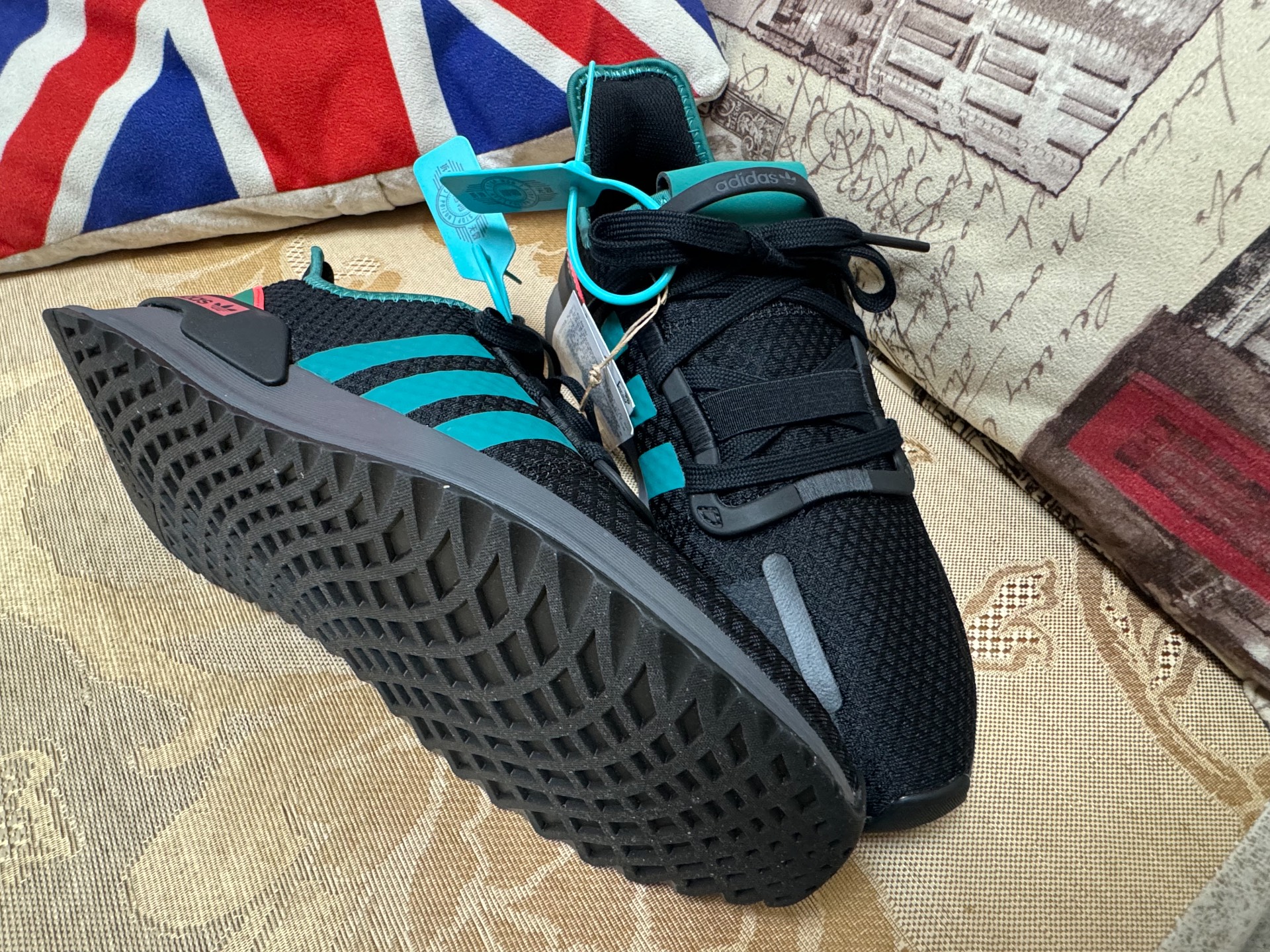 custom review-Adidas Originals U_Path Run Slip-resistant Abrasion-resistant Low Top Casual Men's Black Green Adidas Originals U_Path Run Противоскользящий Устойчивый к истиранию Низкий Топ Повседневный Мужской Черный Зеленый