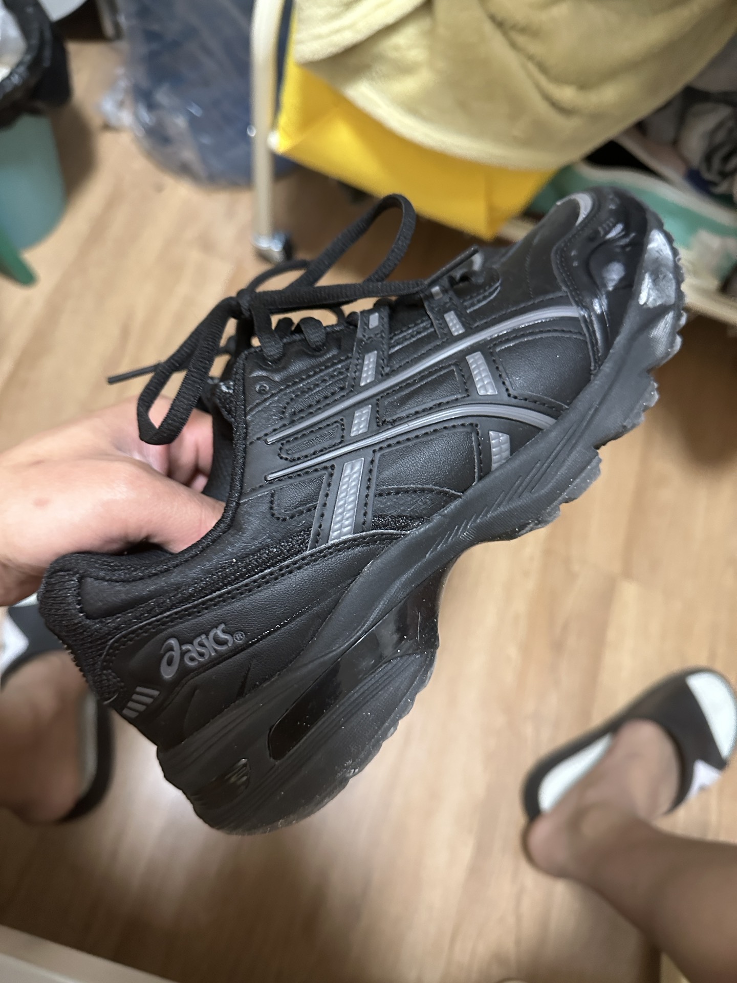 custom review-Asics Gel 1090 Текстиль Синтетическая кожа Низкий верх Повседневная обувь Унисекс Черный Серый