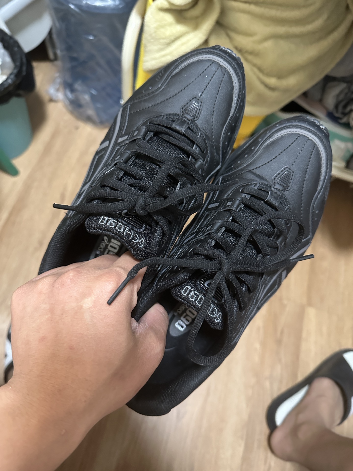 custom review-Asics Gel 1090 Текстиль Синтетическая кожа Низкий верх Повседневная обувь Унисекс Черный Серый